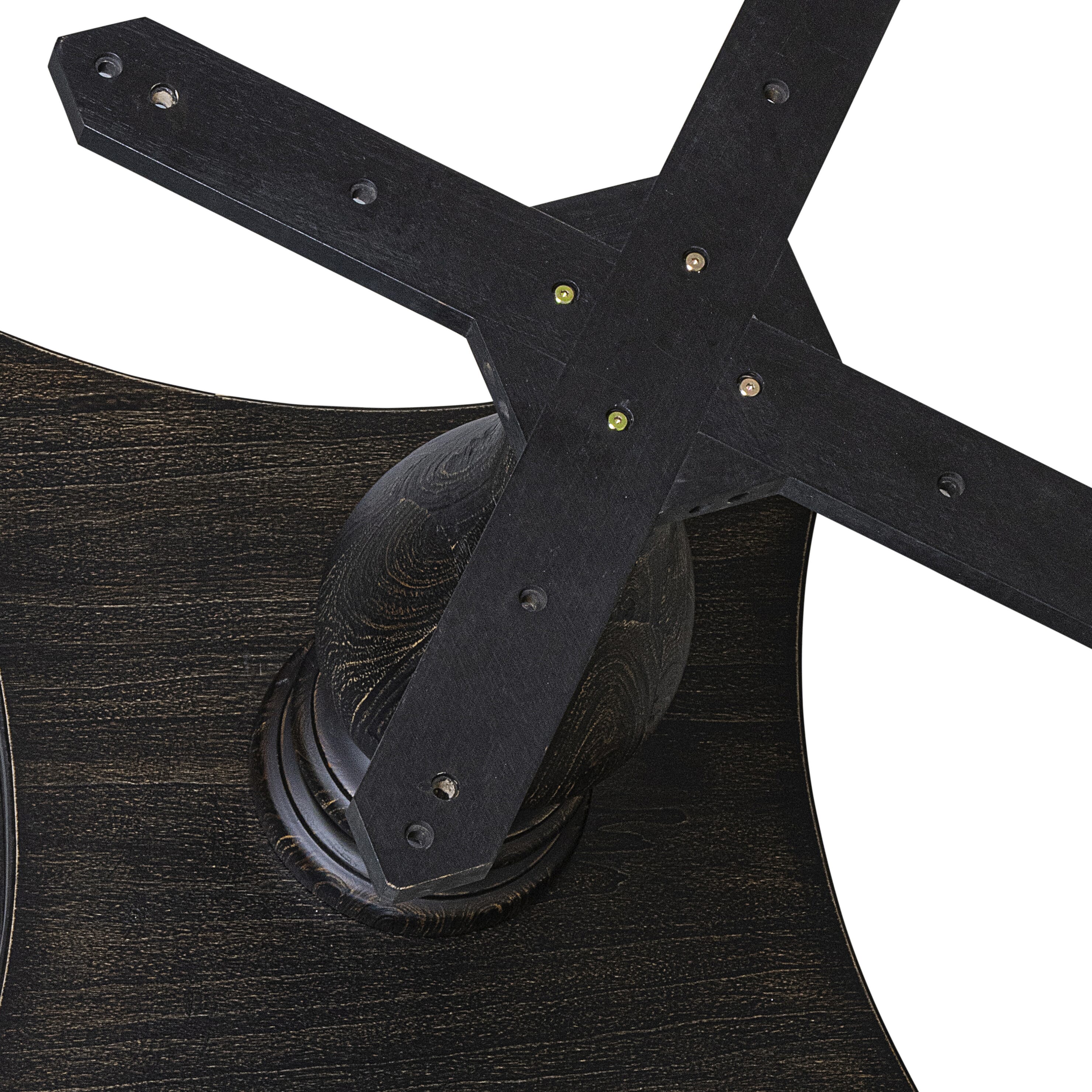 Luxe by East West Furniture I2DA5-511-27 5 Piece Dining Table Set Consists of a 54" Round Table with Pedestal and 4 Light Gray Faux Leather Parson Chairs, Sand Blasted Black