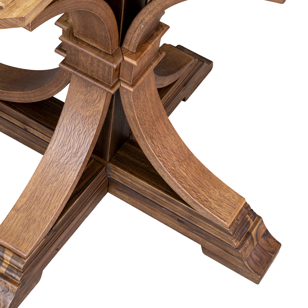 Luxe by East West Furniture I57-0N-TP Breakfast Table with Acacia Wood Round Tabletop and Elegant Pedestal Base - Antique Walnut Finish