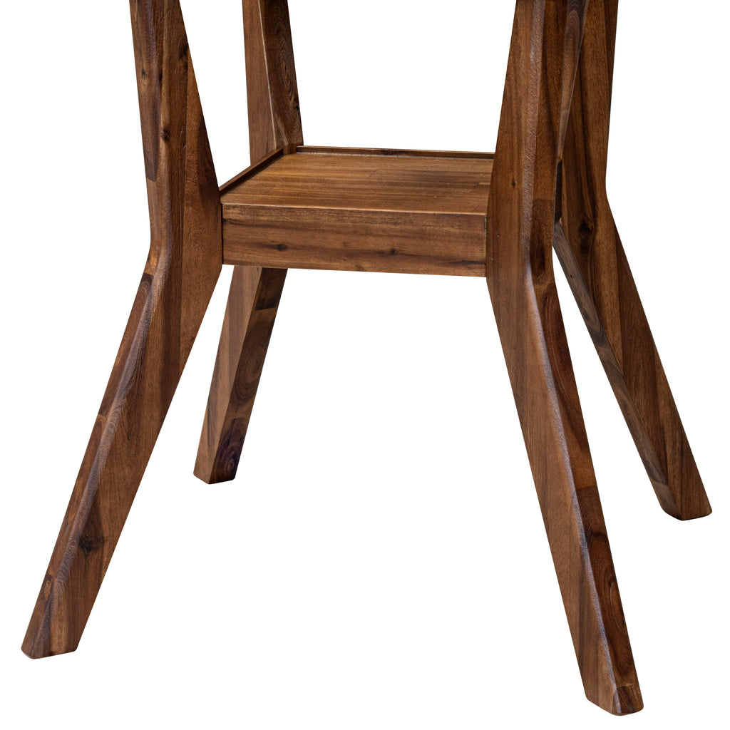 Luxe by East West Furniture - I58-0N-TP - A Wood Kitchen Table with a Round Tabletop and Stylish Pedestal – Antique Walnut Finish.