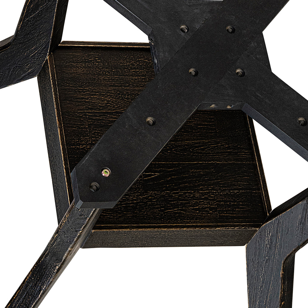Luxe by East West Furniture - I58-11-TP - A Wood Dining table with a Round Tabletop and Stylish Pedestal – Sand Blasted Black Finish.