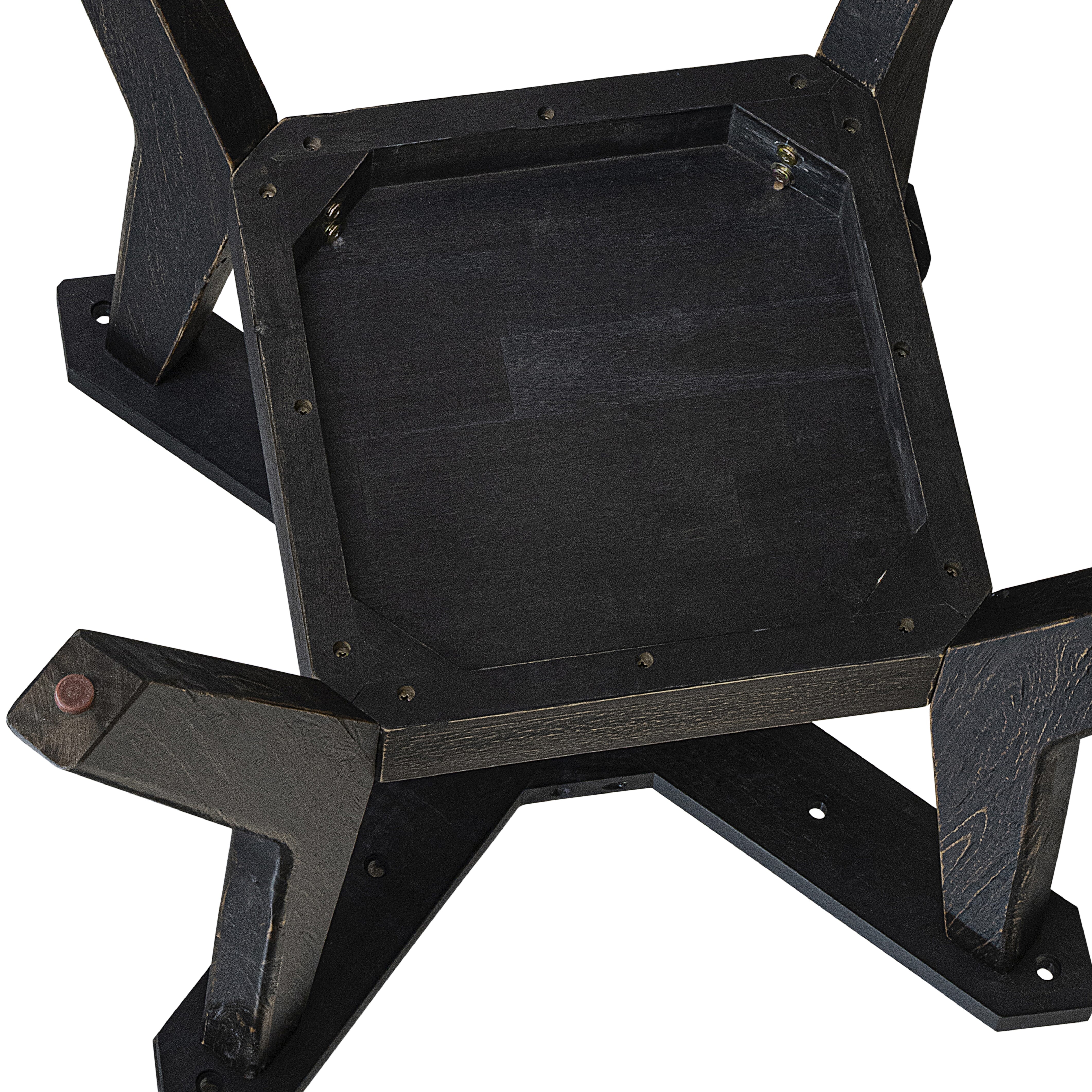 Luxe by East West Furniture I8CY5-511-33 5-Piece Dining Table Set with Polyester 4 Brown Textured upholstered chairs, High Back, and A Kitchen Table in Sand Blasting Black Finish.