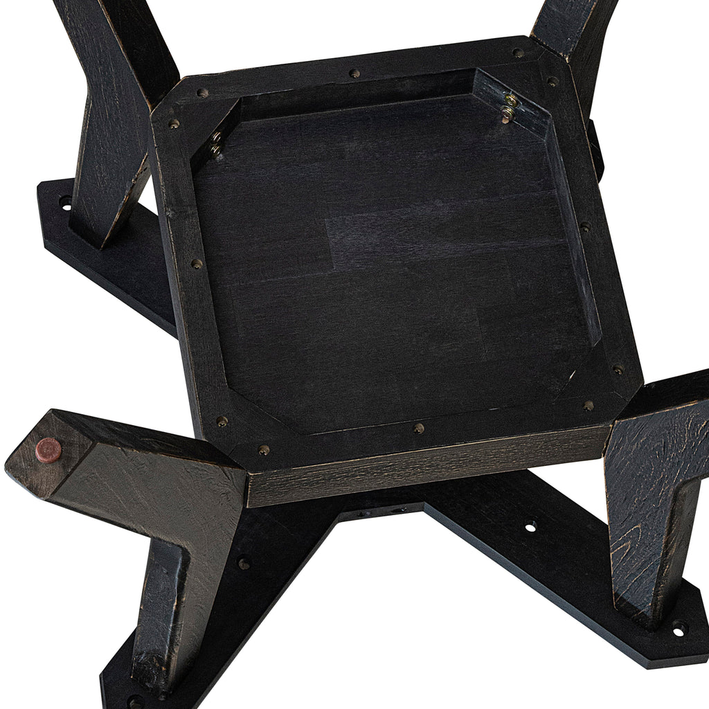 Luxe by East West Furniture - I58-11-TP - A Wood Dining table with a Round Tabletop and Stylish Pedestal – Sand Blasted Black Finish.