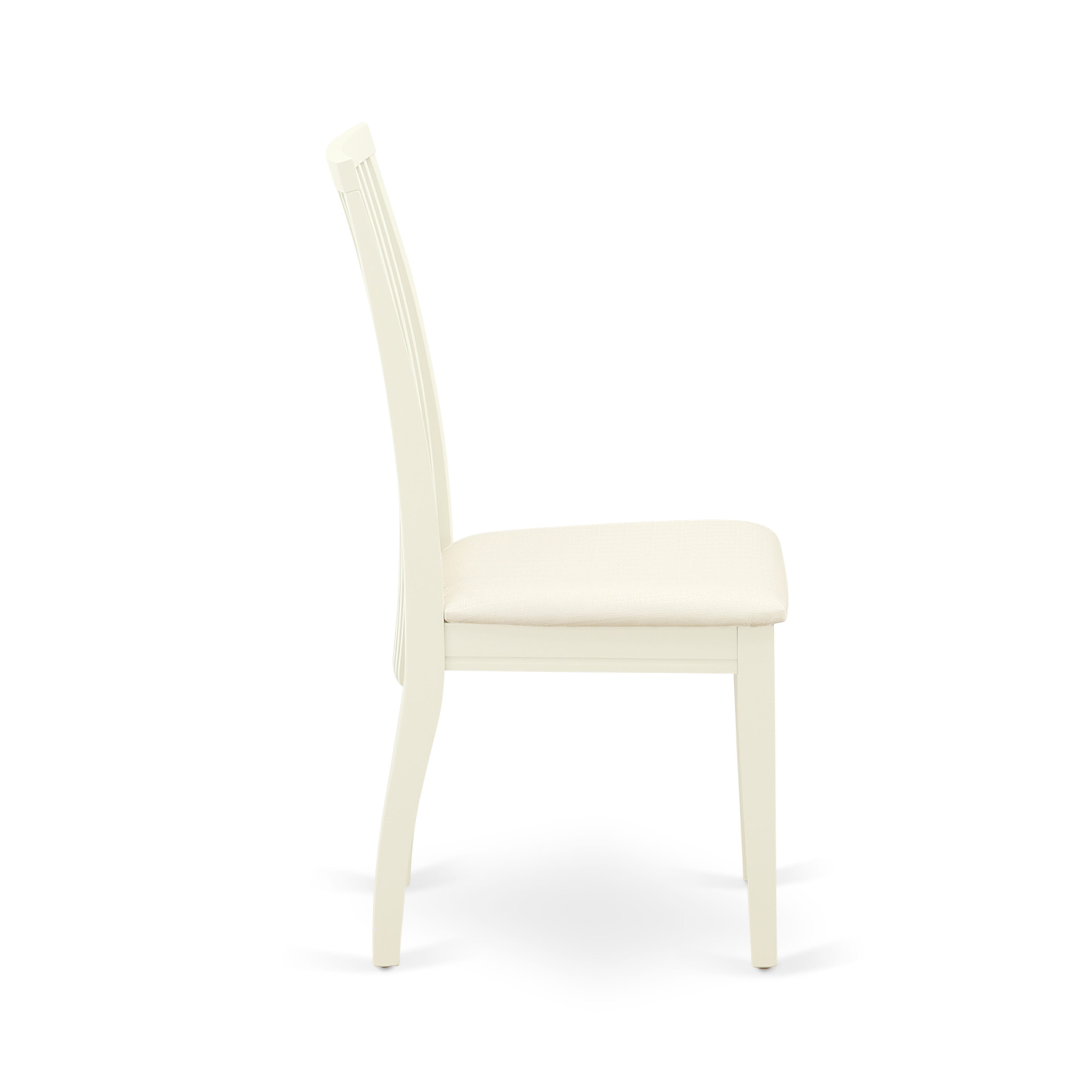 El juego de comedor LGIP5-LWH-C de 5 piezas incluye una mesa rectangular con hojas de mariposa y cuatro sillas de comedor con asiento de lino.