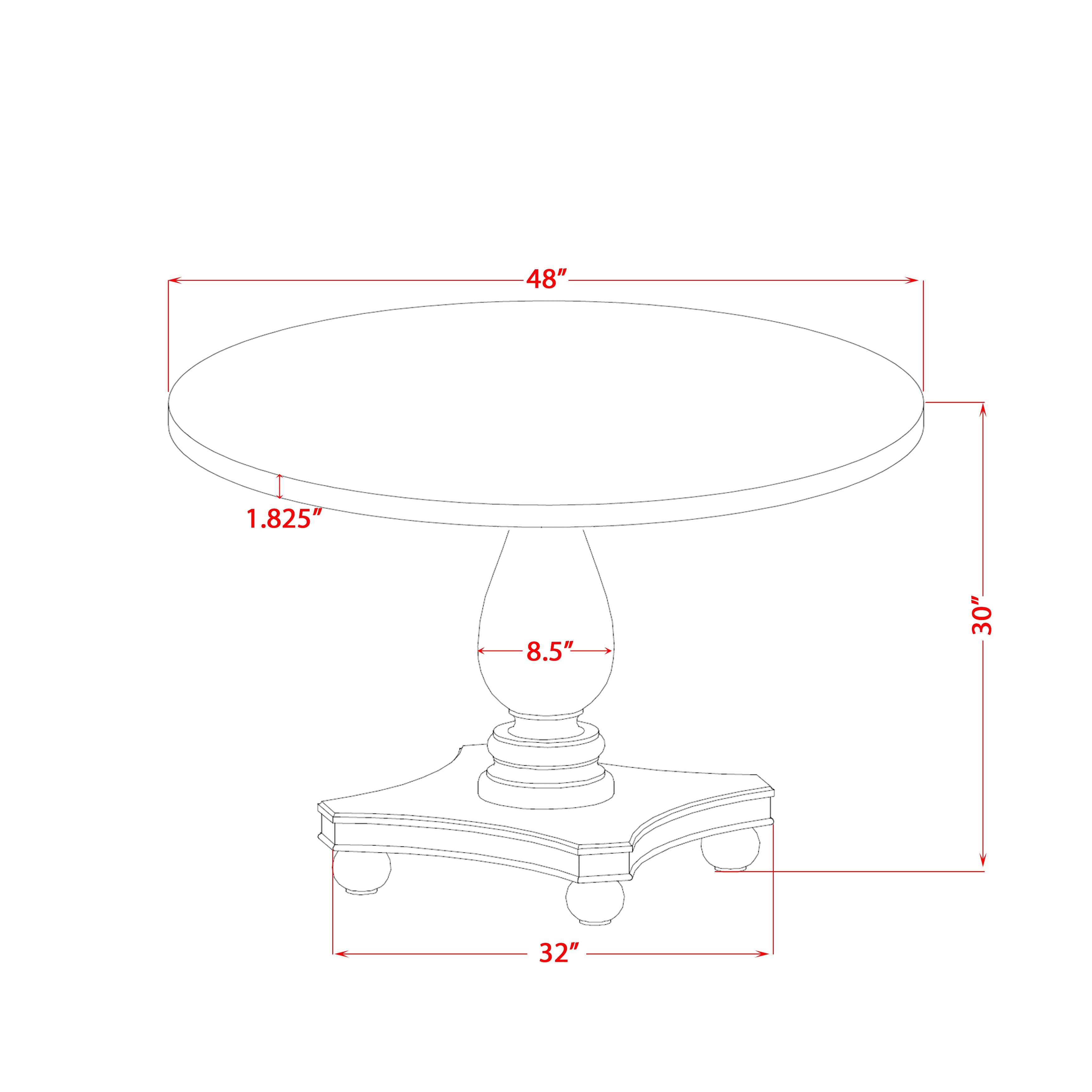 Luxe by East West Furniture I2DA7-411-12 7-Piece Dining Room Set with Faux Leather 6 Dark Gray dining room chairs, Button-Tufted Backs, and a 48"Round Kitchen Table in Sand Blasted Black Finish.