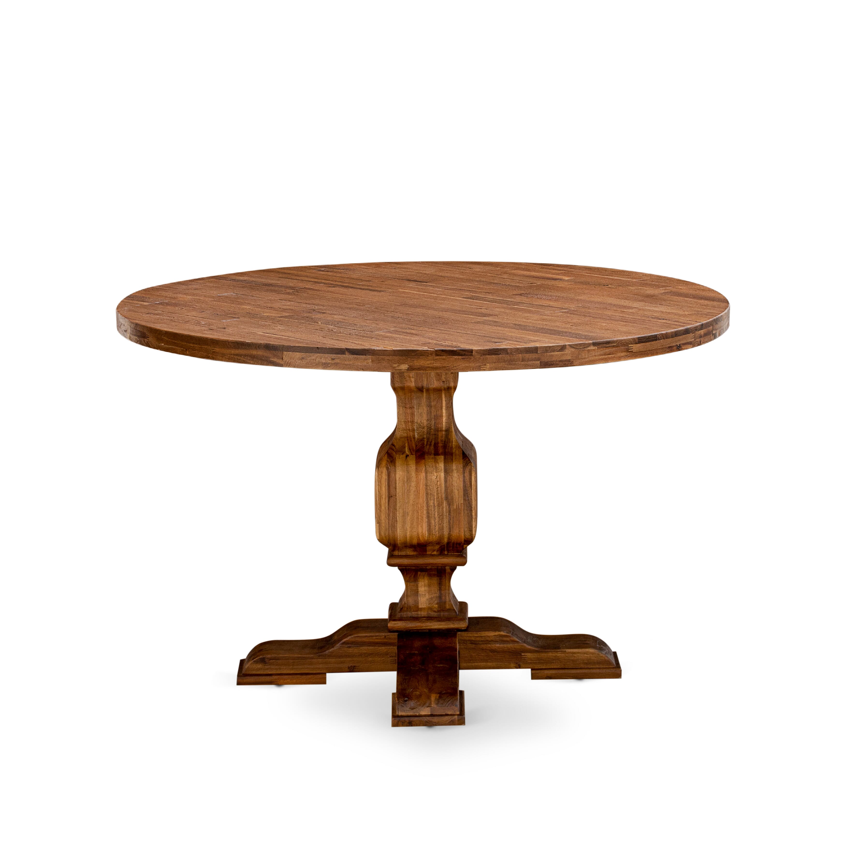 Luxe by East West Furniture - I3AM7-40N-34 7-Piece Table set Contains a Round Wood table and 6 Dark Grey Faux Leather Chairs with High Back, Antique Walnut Finish.