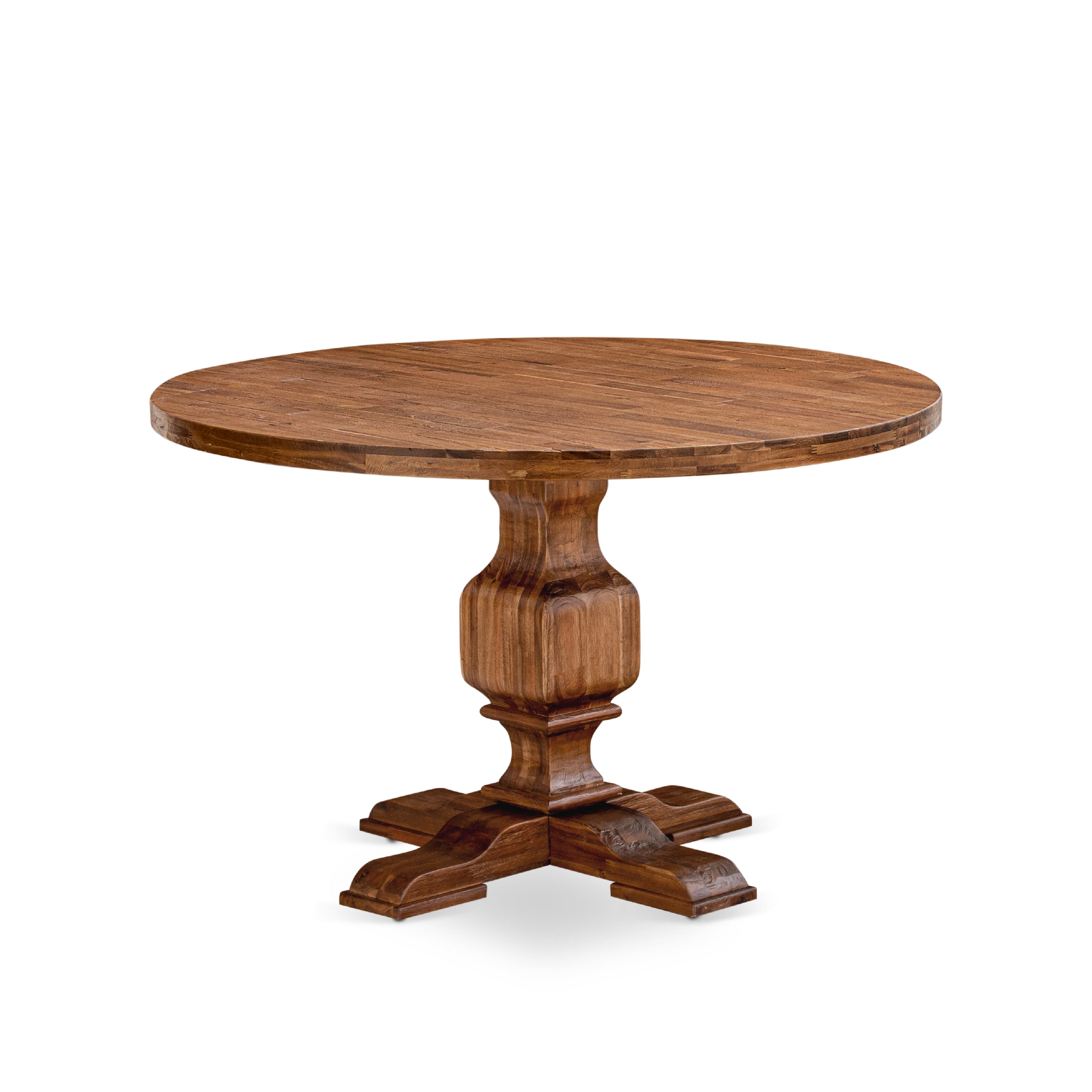 Luxe by East West Furniture - I3AM7-40N-34 7-Piece Table set Contains a Round Wood table and 6 Dark Grey Faux Leather Chairs with High Back, Antique Walnut Finish.