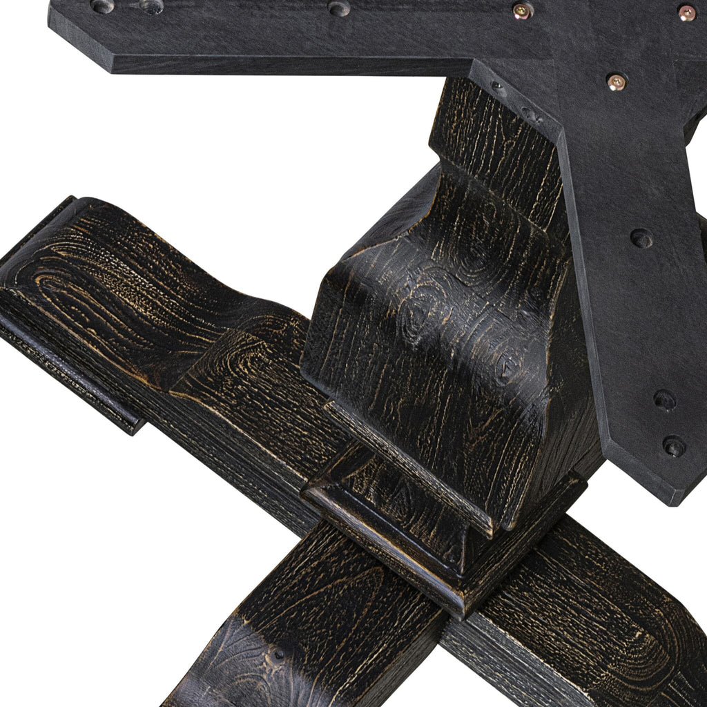 Luxe by East West Furniture - IR3-11-TP - A Wood Wooden table with a Round Tabletop and Stylish Pedestal – Sand Blasted Black Finish.