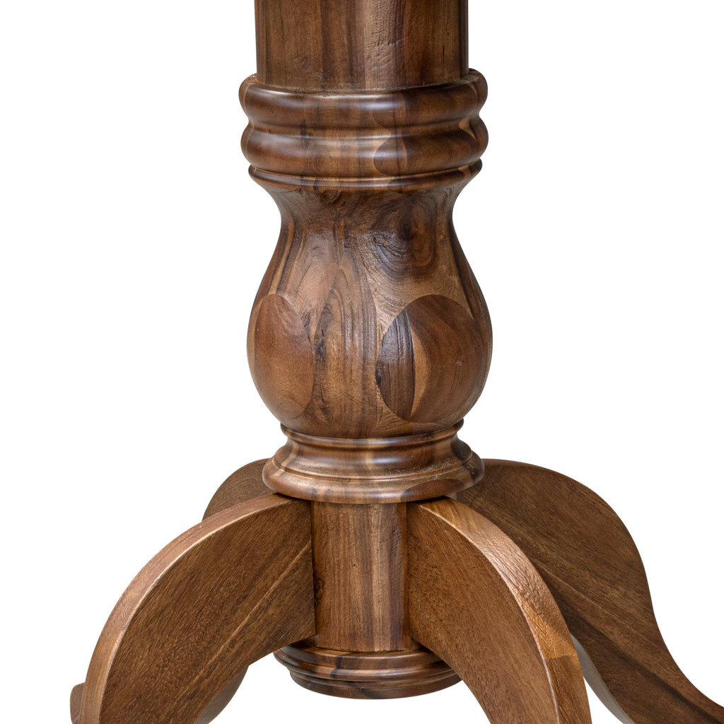 Luxe by East West Furniture I6SI7-40N-04 7 Piece Kitchen Table Set Contains a 48" Round Table with Pedestal and 6 Light Tan Linen Fabric Parson Chairs, Antique Walnut