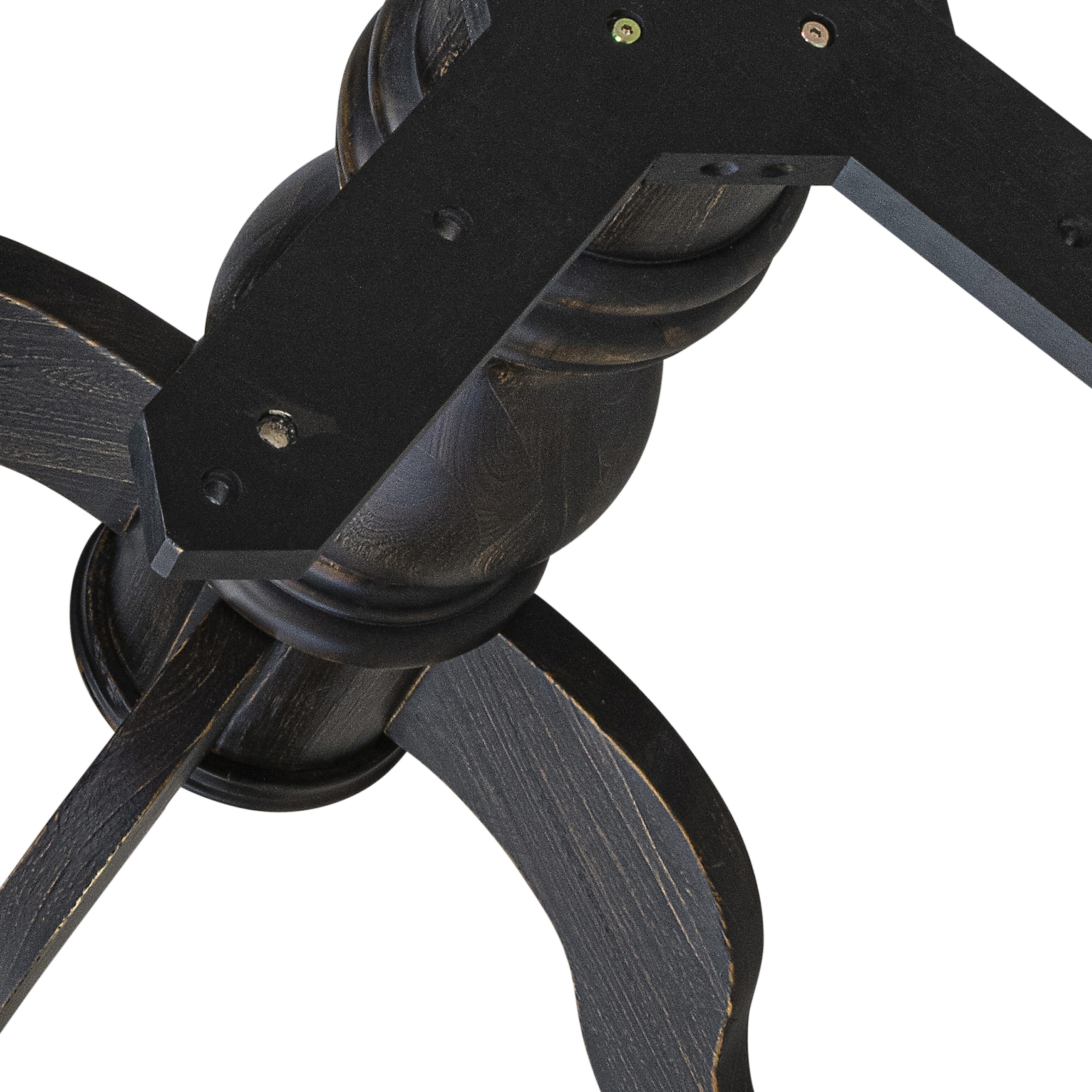 Luxe by East West Furniture I6DA7-411-23 7 Piece Dining Set Consists of a 48" Round Table with Pedestal and 6 Beige Red Faux Leather Upholstered Chairs, Sand Blasted Black