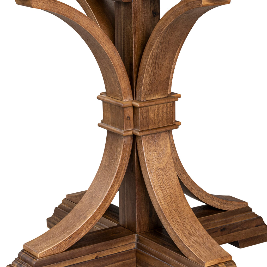 Luxe by East West Furniture - IR7-0N-TP - A Wood Dinner table with a Round Tabletop and Stylish Pedestal – Antique Walnut Finish.