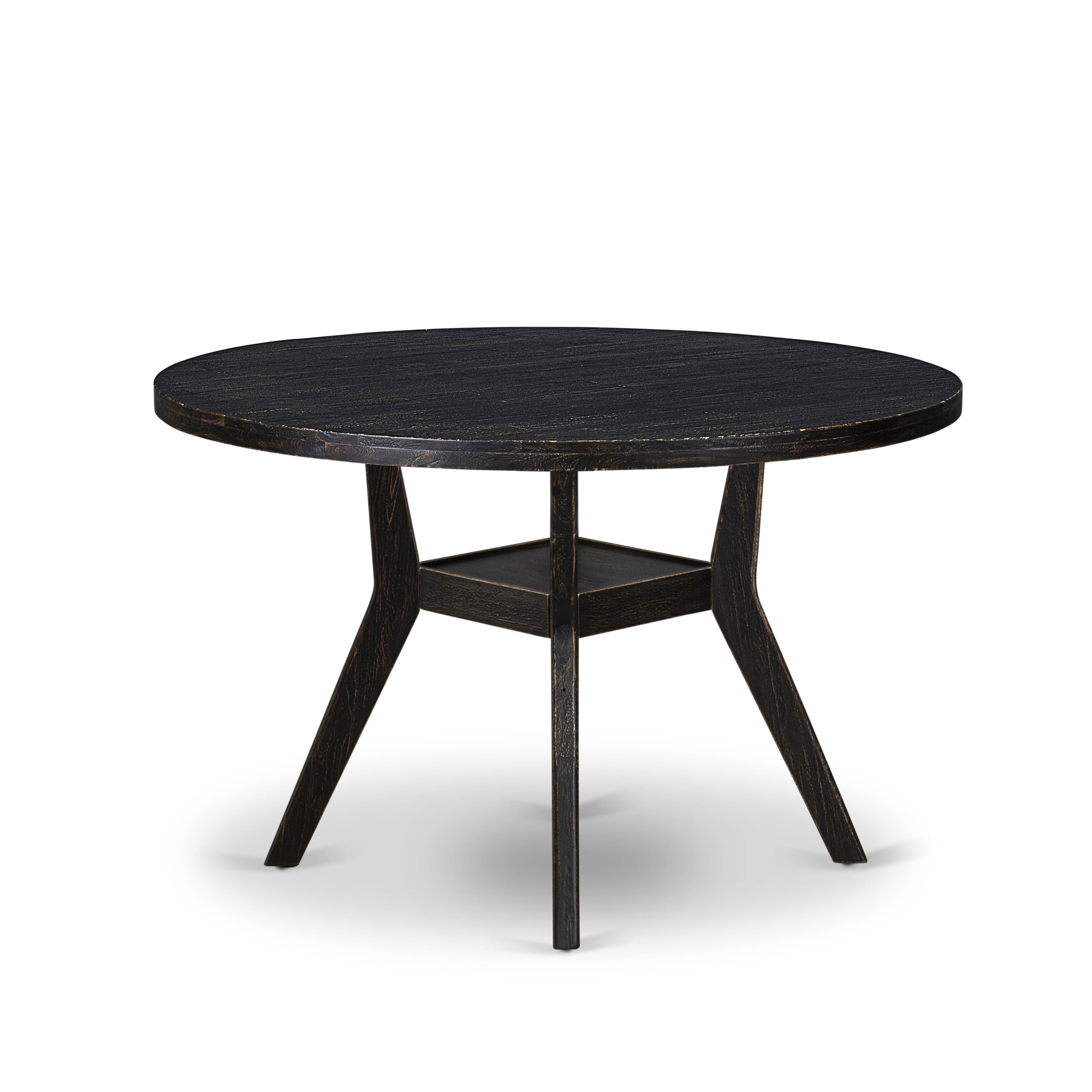 Luxe by East West Furniture I8DA7-411-32 7-piece Kitchen Set included a Dining table and 6 Light Beige Linen Fabric Dinner chairs with Button Tufted Back - Sand Blasted Black