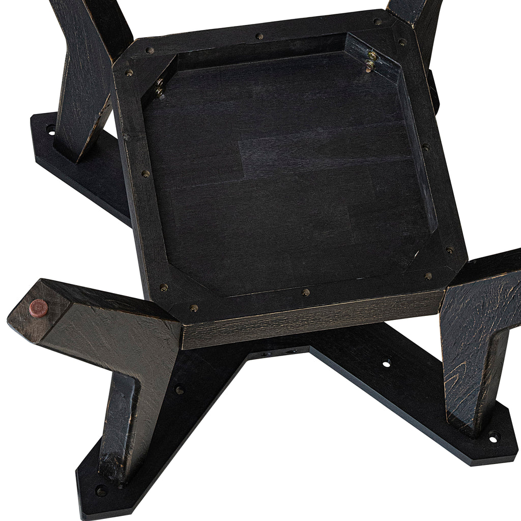 Luxe by East West Furniture - IR8-11-TP - A Wood Wood dining table with a Round Tabletop and Stylish Pedestal – Sand Blasted Black Finish.