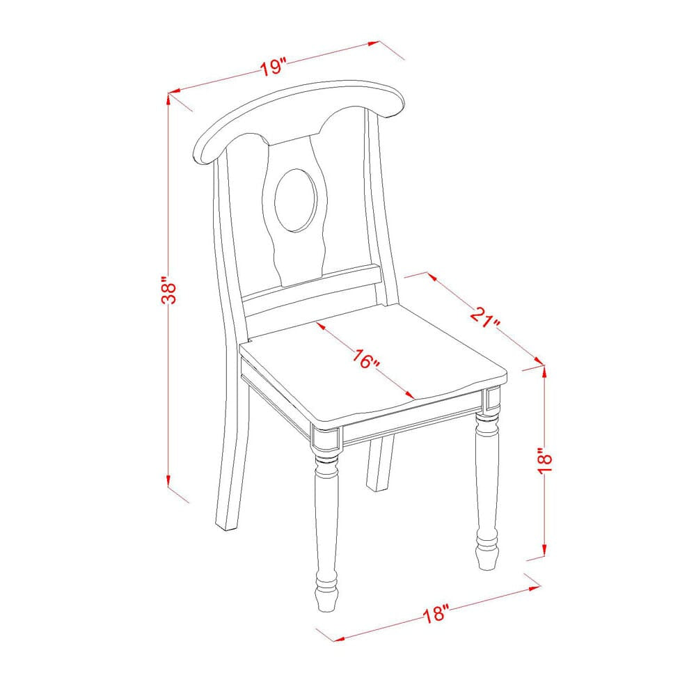 Luxe by East West Furniture 42KE3-103-LC -3 pc Dinner Table Set Includes a Round Table and 2 Faux Leather Dinning Chair with Naponeon Back - Wire brushed Black