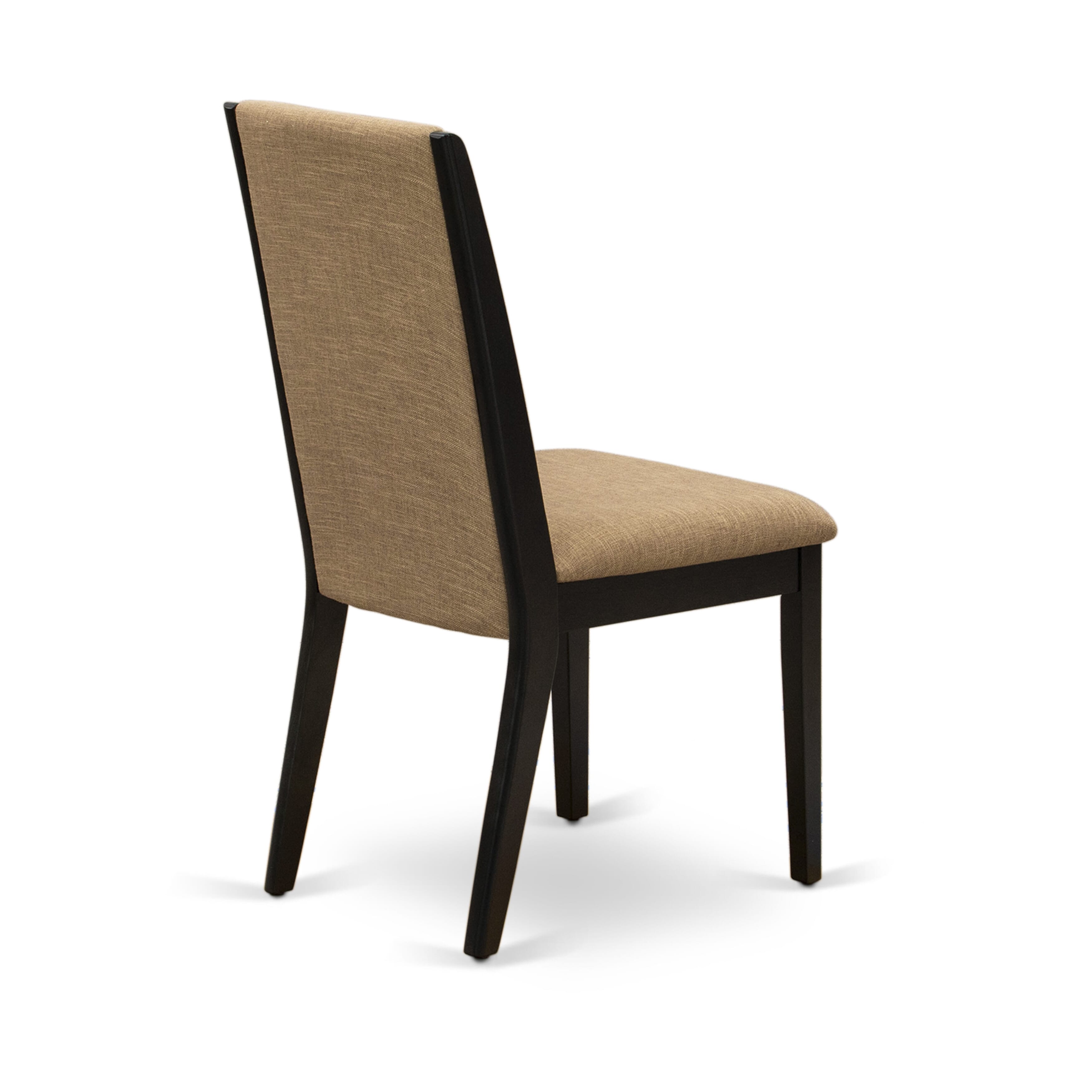 East West Furniture LALA11-81-47 11-Pieces Dinner Table Set - A Removable leaf Double Pedestal Dining Table and 10 Light Sable Linen Fabric Upholstered Chairs with High Back - Antique Walnut Finish