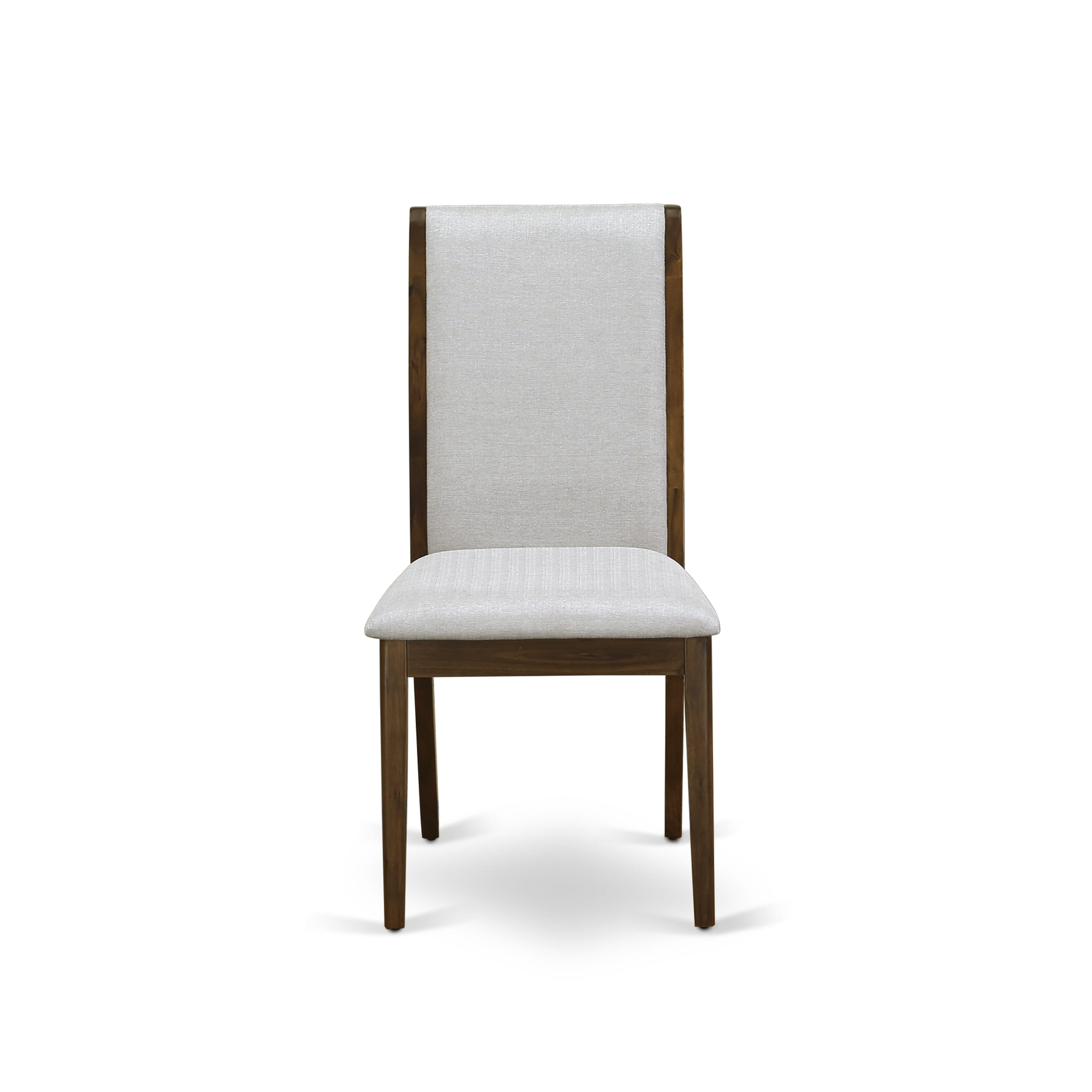 Luxe by East West Furniture - F2LA5-50N-05 - 5-Pc Kitchen Dining Table Set Includes A Wooden Dining Table and 4 Grey Linen Fabric Dining Chairs with High Back, Antique Walnut