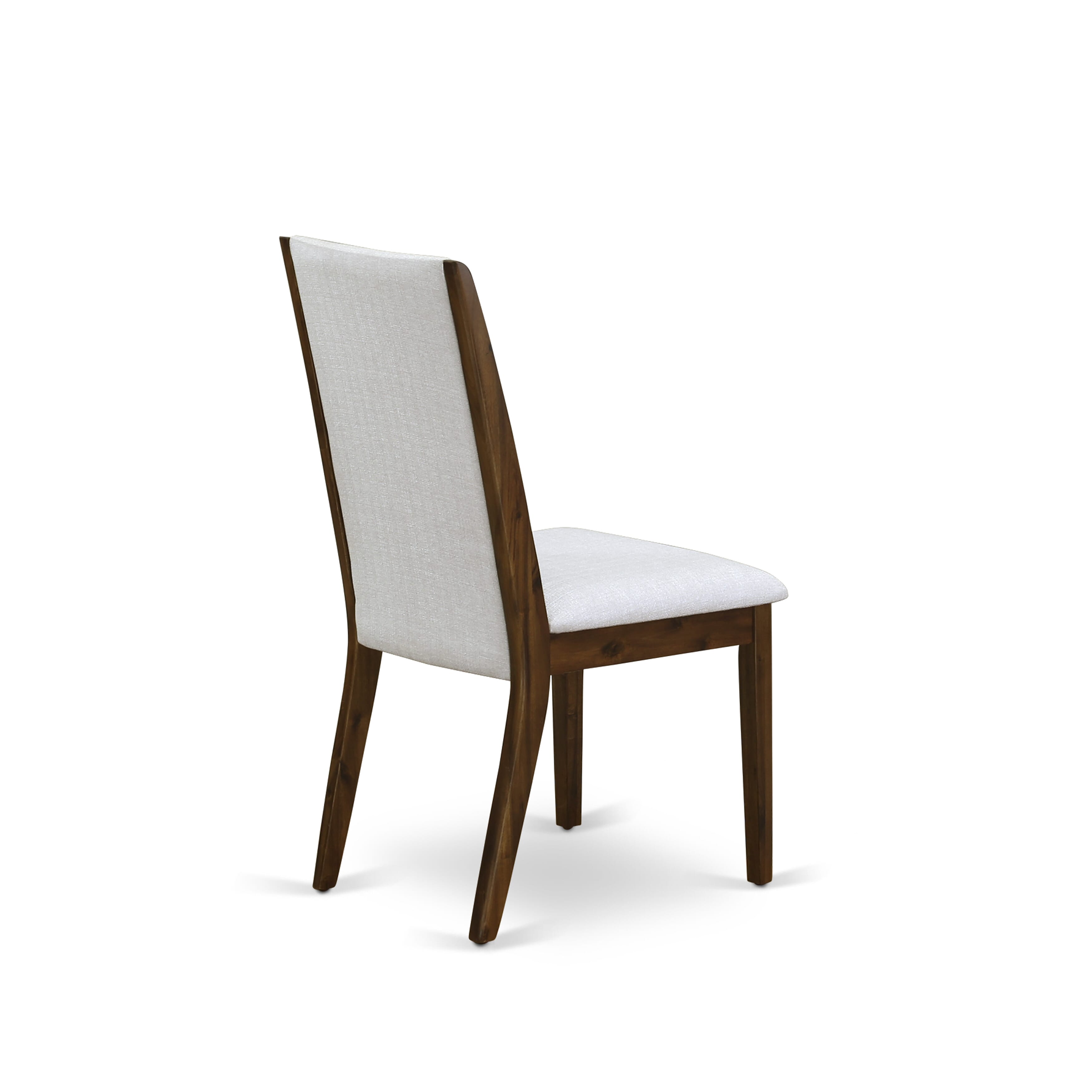 Luxe by East West Furniture NKLA9-AWA-05 9 Pieces Dining table set consists of a Rectangular Kitchen Table and 8 Grey Linen Fabric Dining Room Chairs, Antique Walnut finish