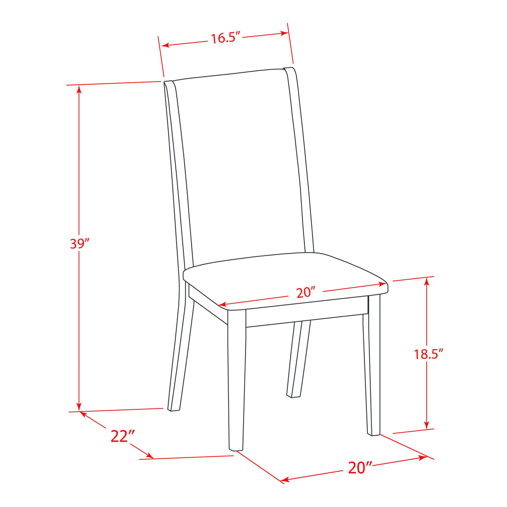East West Furniture YALA3-AWA-05 3 Piece Kitchen Table & Chairs Set Consist of a Rectangle Dining Room Table and 2 Upholstered Parson Chairs
