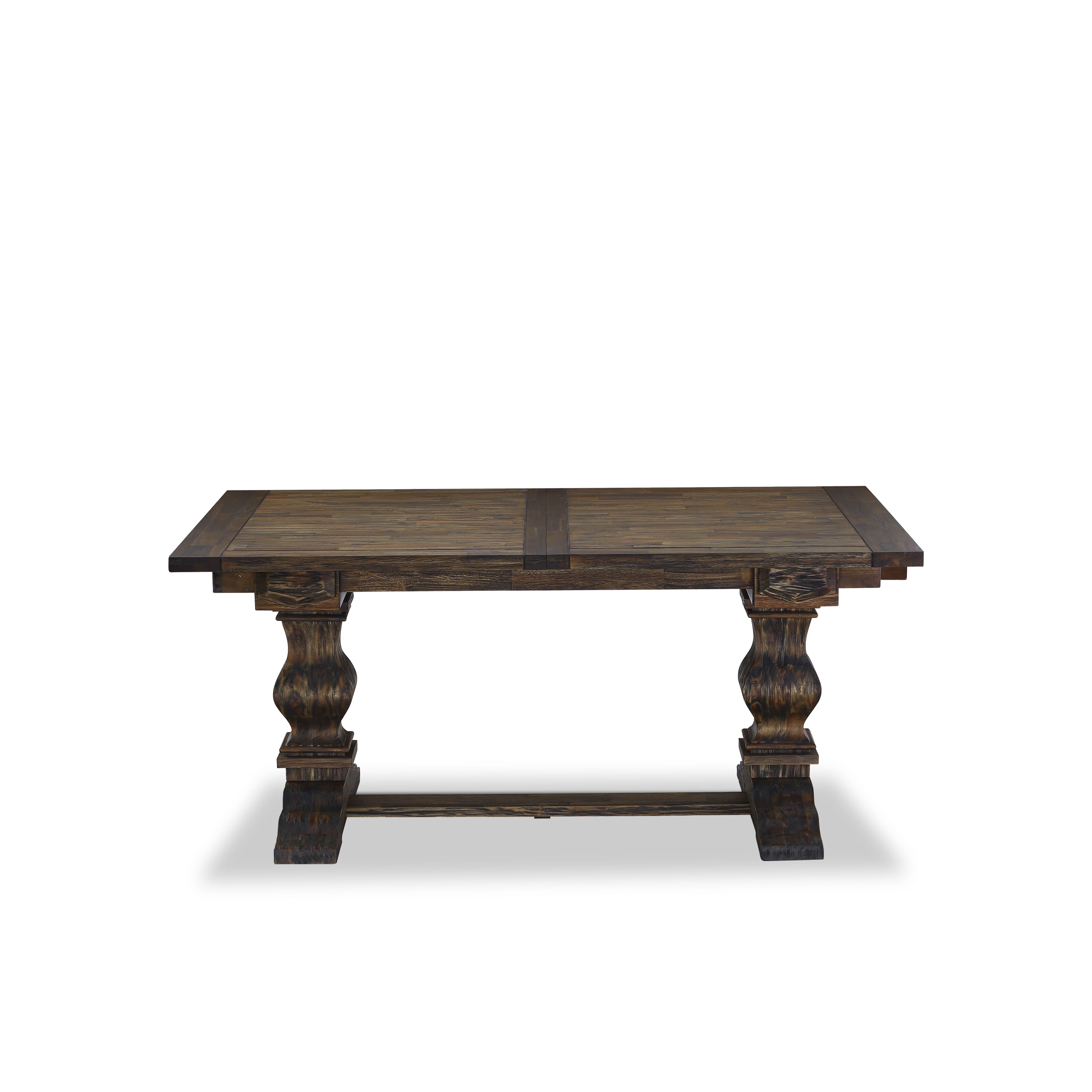 East West Furniture LADA7-07-T24 7 Piece Dining Table Set Includes a Rectangle Kitchen Table with Removable leaf and 6 Upholstered Chairs, 42x92 Inch, Distressed Jacobean