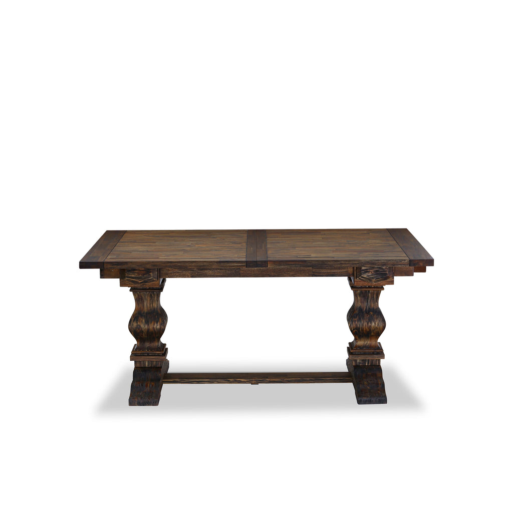 East West Furniture LADA9-07-T23 9 Piece Kitchen Set Consists of a Rectangle Dining Table with Removable leaf and 8 Upholstered Chairs, 42x92 Inch, Distressed Jacobean