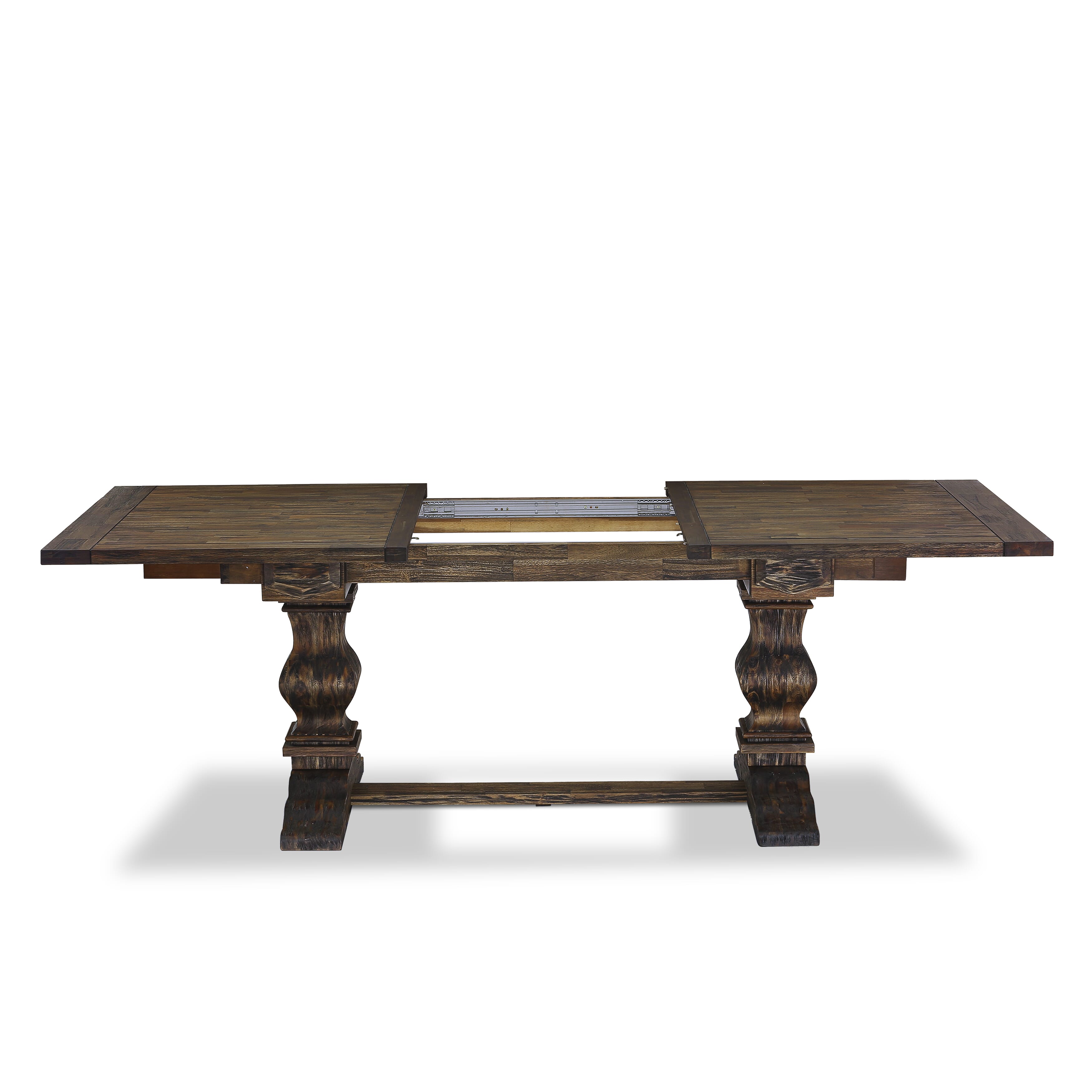 East West Furniture LADA5-07-T22 5 Piece Dining Table Set Contains a Rectangle Wooden Table with Removable leaf and 4 Upholstered Chairs, 42x92 Inch, Distressed Jacobean
