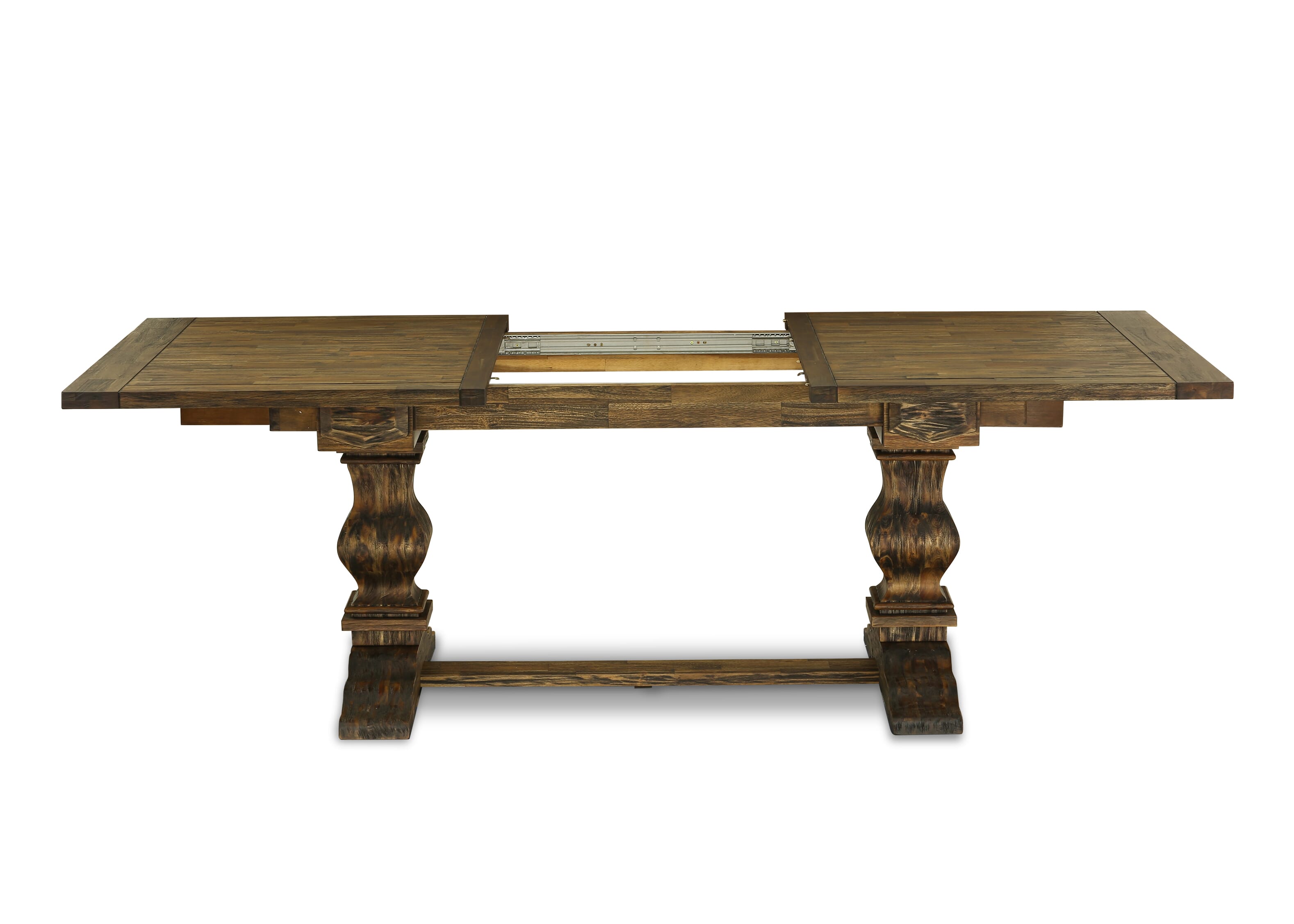 Juego de mesa y sillas de cocina de 9 piezas LALA9-73-04 de East West Furniture. Incluye una mesa de comedor rectangular con hojas de mariposa y 8 sillas Parson de tela de lino color tostado claro.