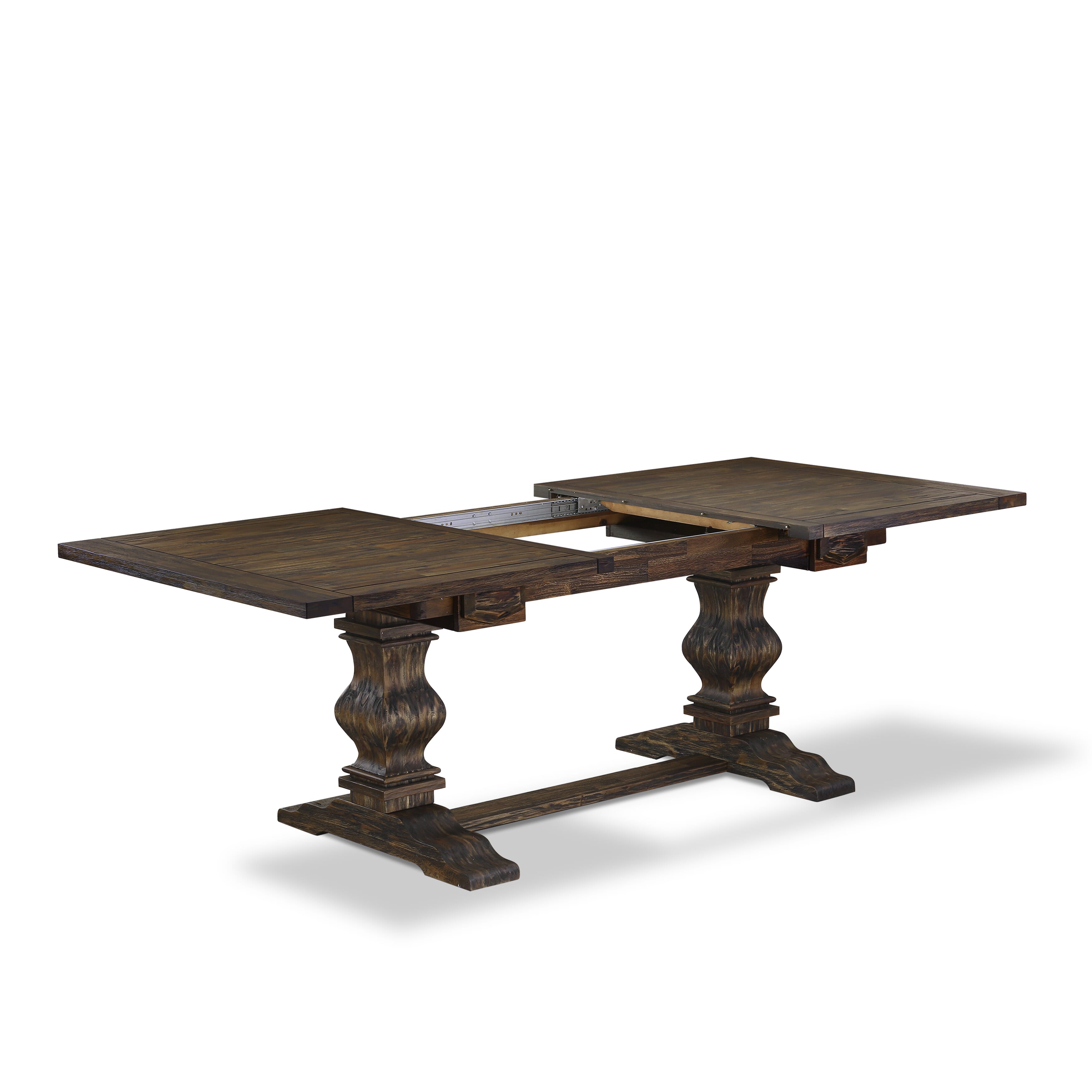 East West Furniture LADA9-07-T32 9 Piece Kitchen Set Includes a Rectangle Dining Table with Removable leaf and 8 Upholstered Chairs, 42x92 Inch, Distressed Jacobean