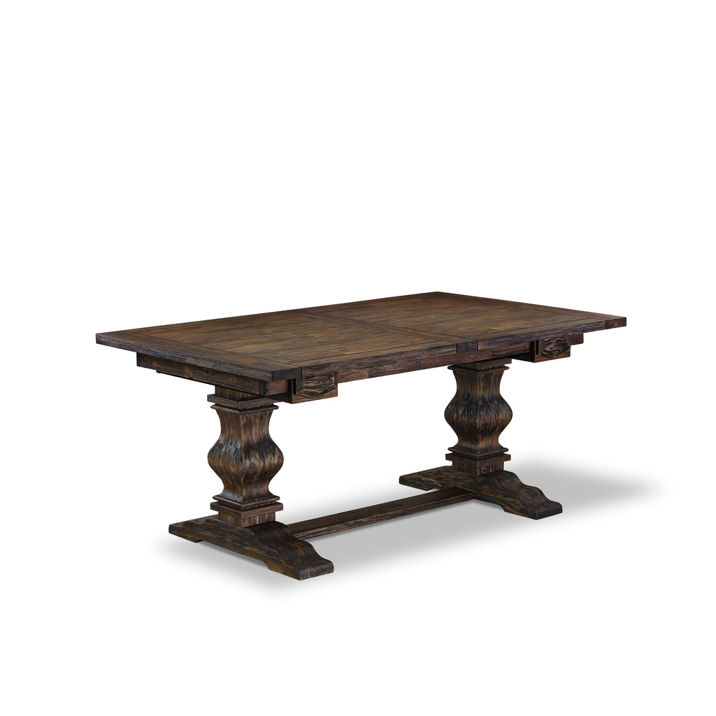 East West Furniture LADA7-07-T32 7 Piece Kitchen Set Consists of a Rectangle Dining Table with Removable leaf and 6 Upholstered Chairs, 42x92 Inch, Distressed Jacobean