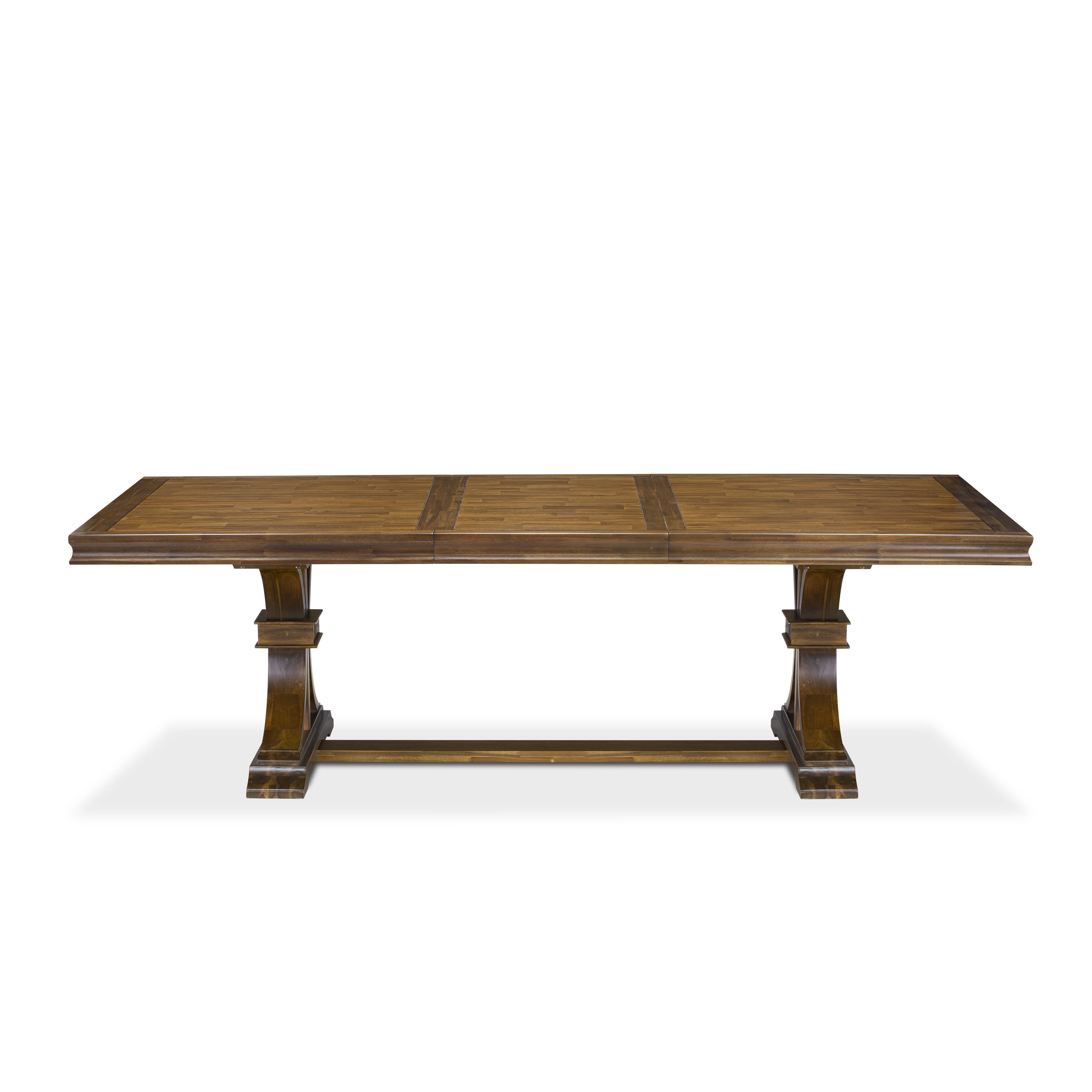 Luxe by East West Furniture LEVE5-AWA-04 5-piece Kitchen Table Set includes a Dining Table and 4 Light Tan Linen Fabric Dining room Chairs with Button tufted Back-Antique Walnut Finish