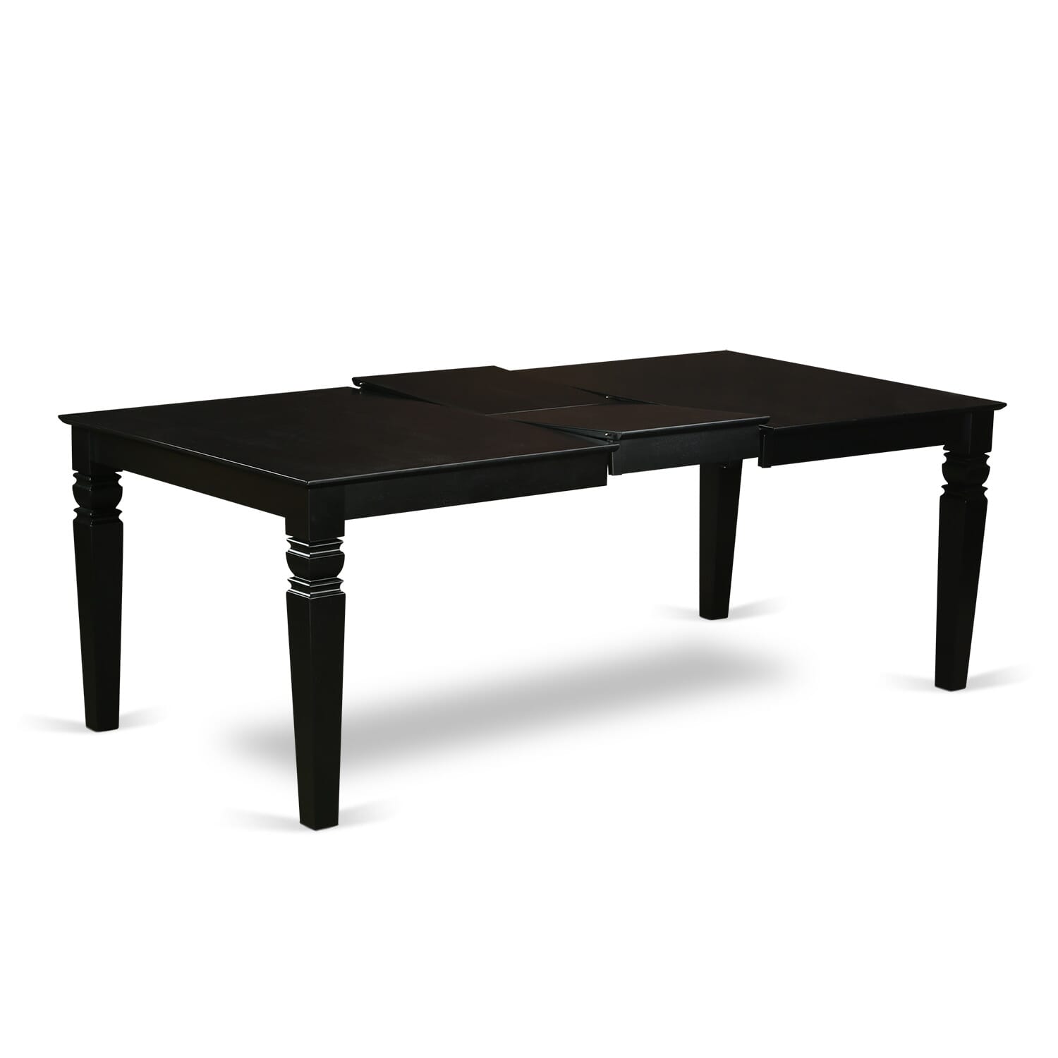 LGT-BLK-T Logan Dining Table with Wood Seat - Black White Finish.