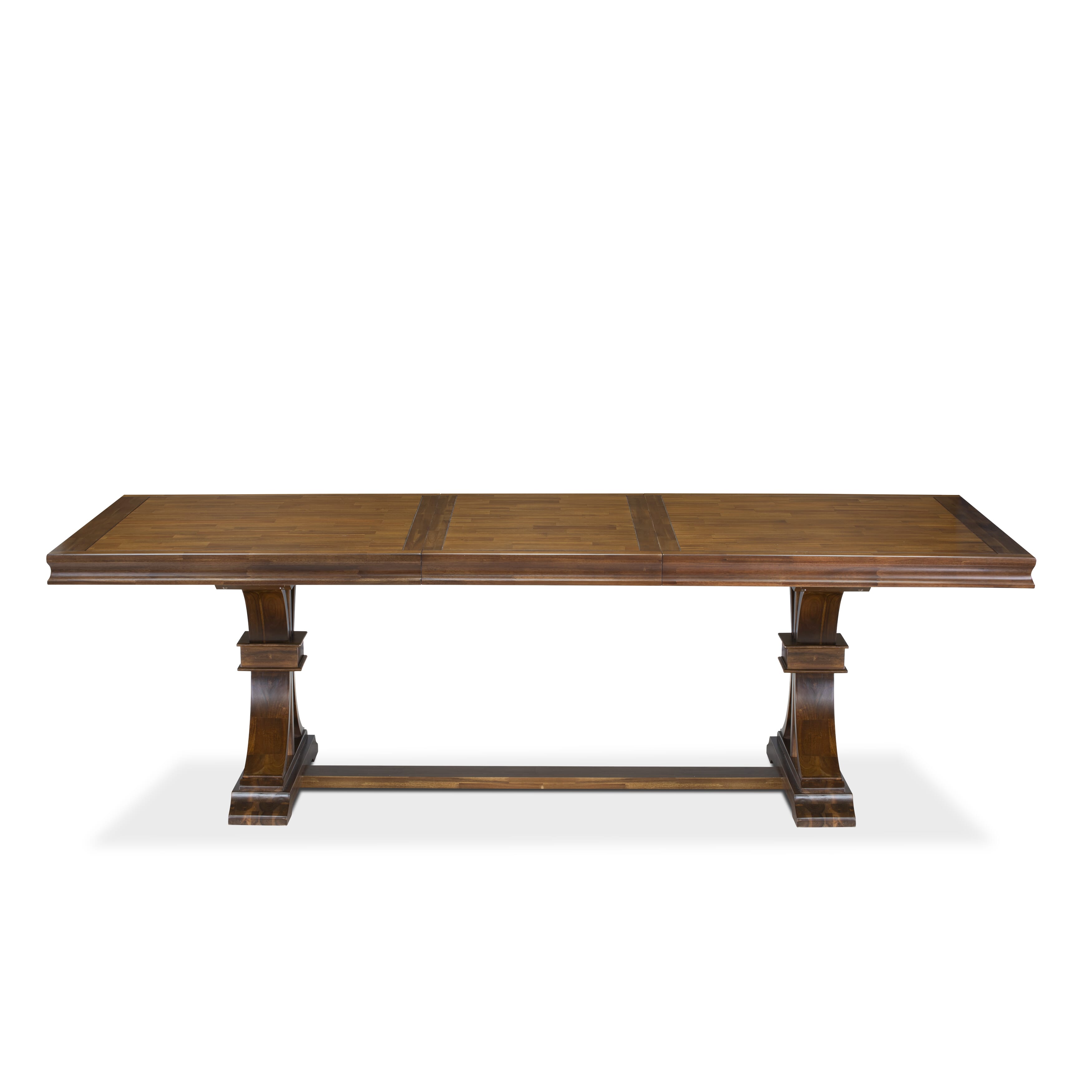 Luxe by East West Furniture LKCY7-AWA-28 7-piece Kitchen Table Set consists of a Dining Table and 6 Beige PU Leather Dinner Chairs with High Back - Antique Walnut Finish