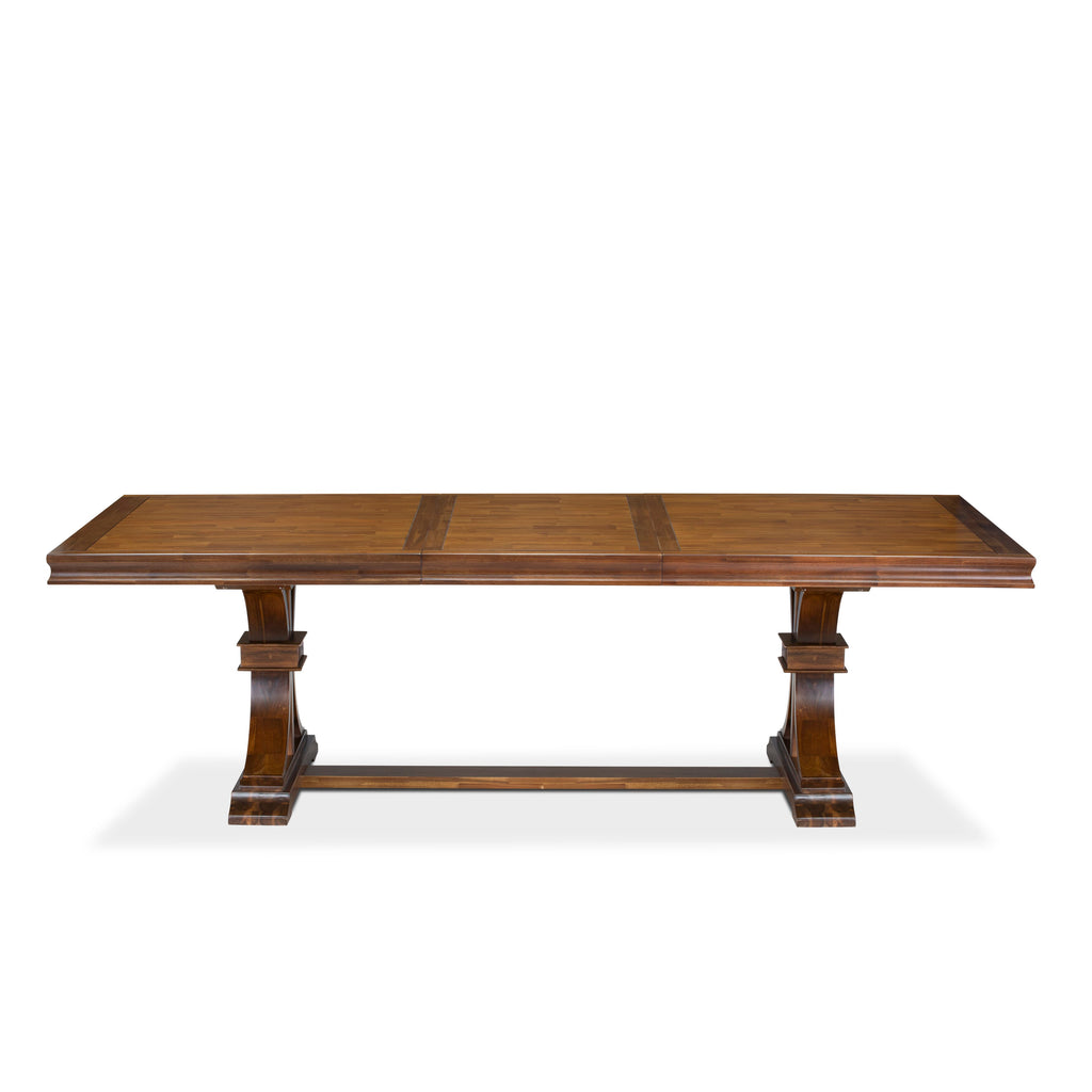 Luxe by East West Furniture LKDA5-AWA-22 5-piece Modern Dining Table Set consists of a Dining Table and 4 Willow Green PU Leather Kitchen Chairs with Button tufted Back - Antique Walnut Finish