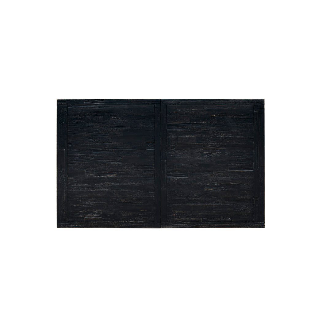 Luxe by East West Furniture LKFL5-SBB-21 - 5-piece kitchen table set consists of a rectangular table and 4 Mineral Blue Linen Fabric dining chairs with Padded Chair Back - Sand Blasting Black Finish.