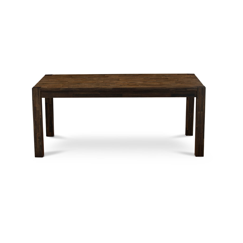 East West Furniture LMDA5-07-T27 5 Piece Kitchen Table Set Consists of a Rectangle Rustic Wood Dining Table and 4 Upholstered Chairs, 40x72 Inch, Distressed Jacobean