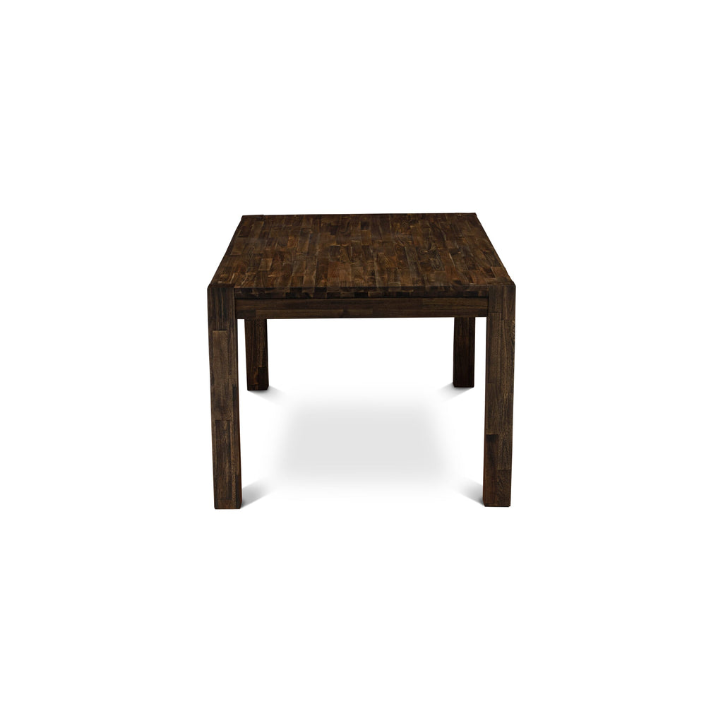 East West Furniture LMDA5-07-T29 5 Piece Dinette Set Includes a Rectangle Rustic Wood Dining Table and 4 Upholstered Parson Chairs, 40x72 Inch, Distressed Jacobean
