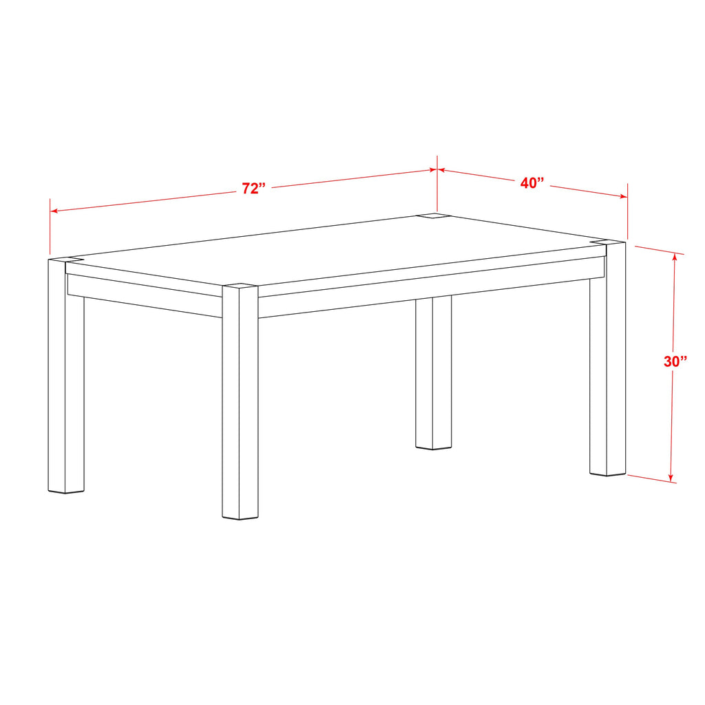 East West Furniture LMDA7-0N-T29 7 Piece Dining Set Contains a Rectangle Rustic Wood Table and 6 Upholstered Parson Chairs, 40x72 Inch, Sandblasting Antique Walnut