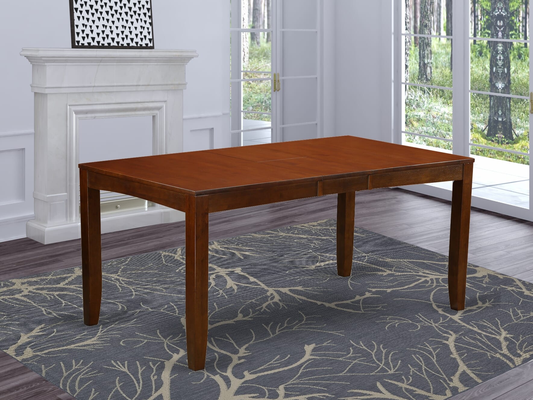 Mesa de comedor Lynfield LYT-ESP-T de East West Furniture: una mesa de cocina rectangular con cubierta de hoja de mariposa