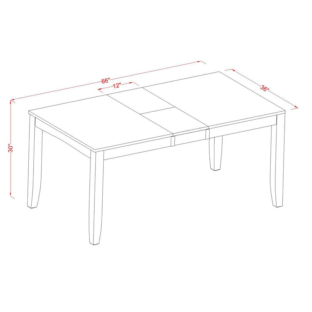 Mesa de comedor Lynfield LYT-ESP-T de East West Furniture: una mesa de cocina rectangular con cubierta de hoja de mariposa