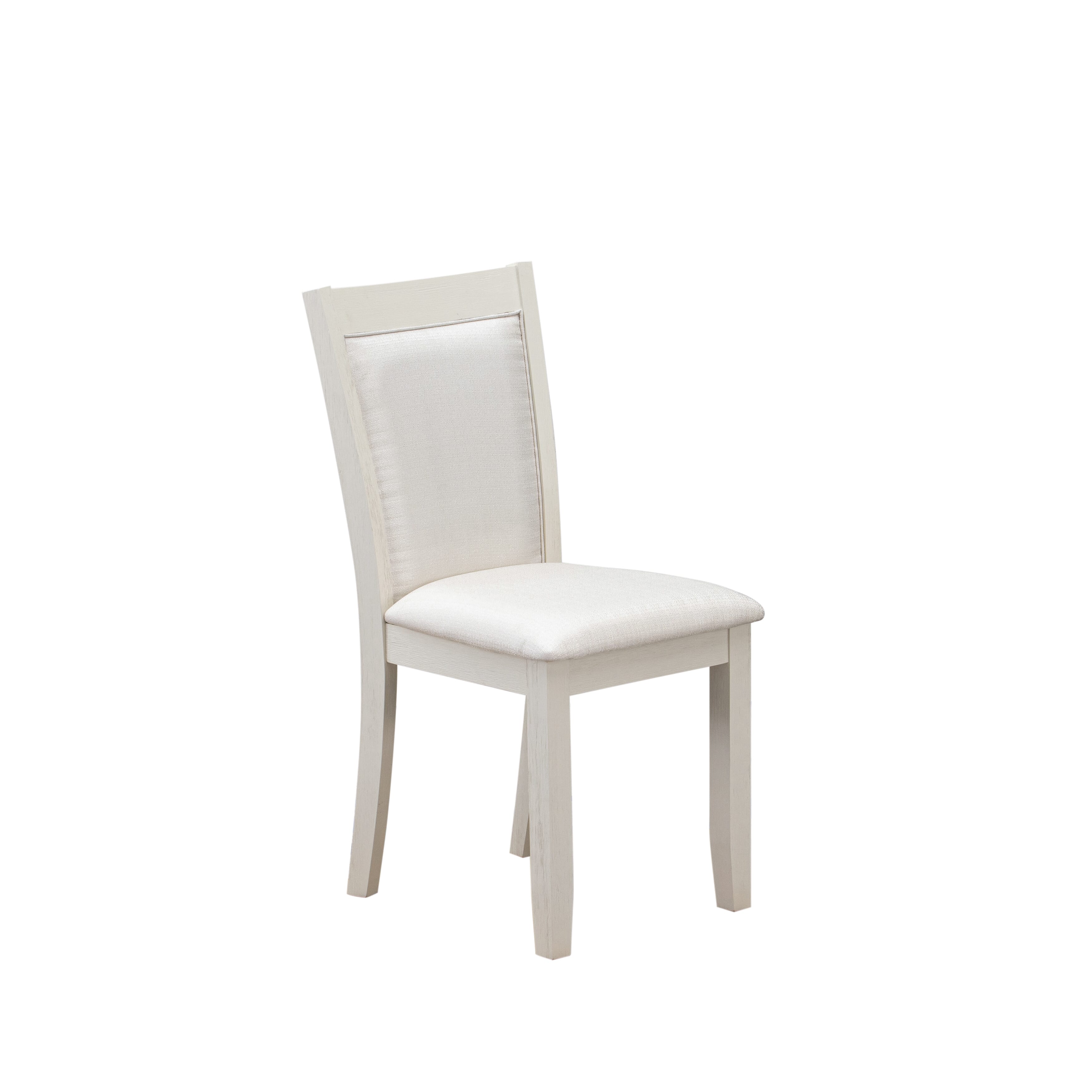East West Furniture X027MZ001-5 5-Pc Dining Table Set Includes a Kitchen Table and 4 Cream Linen Fabric Modern Dining Chairs with Stylish Back - Wire Brushed linen white Finish