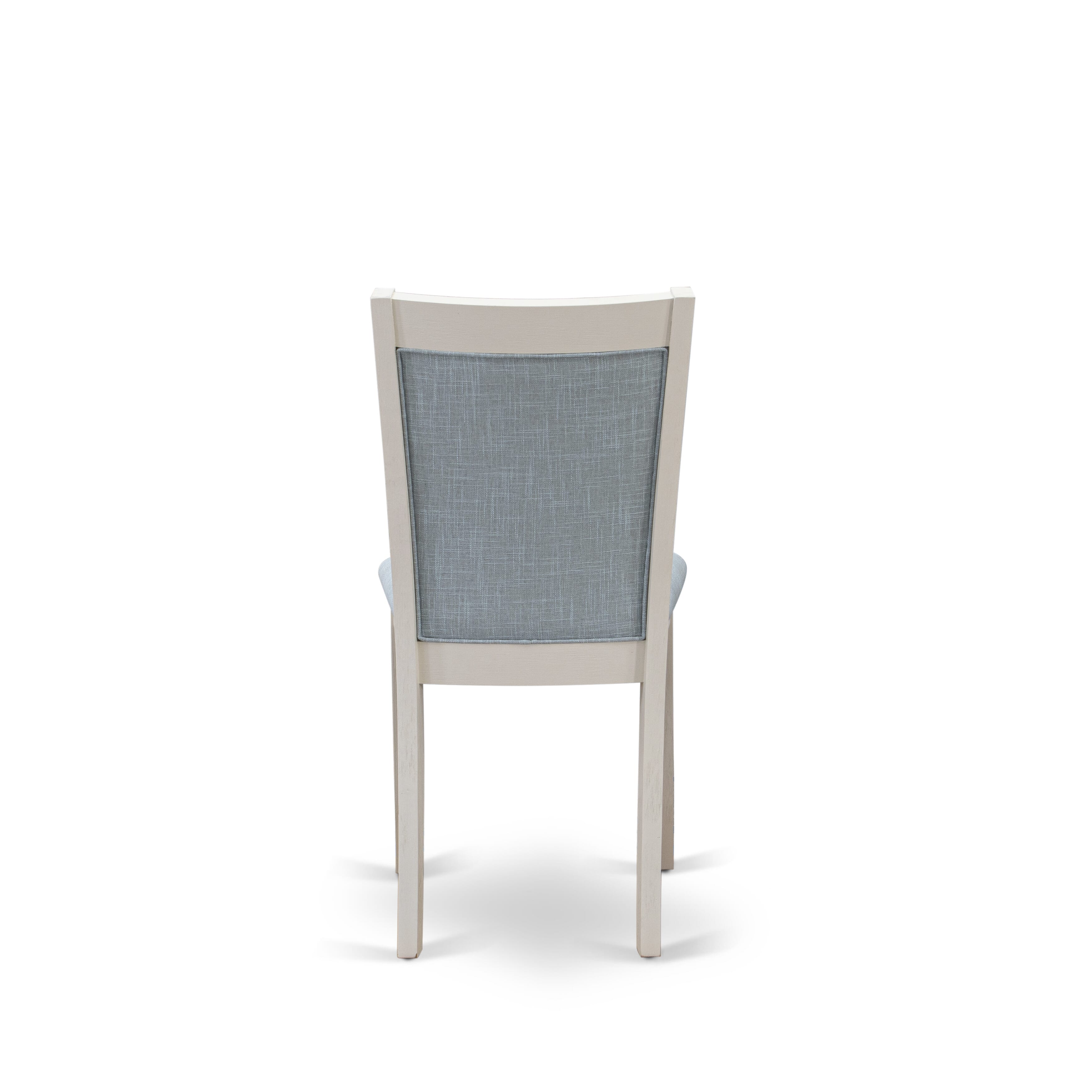East West Furniture X027MZ015-5 5-Pc Dinette Set Includes a Dining Room Table and 4 Baby Blue Linen Fabric Parsons Chairs with Stylish Back - Wire Brushed linen white Finish