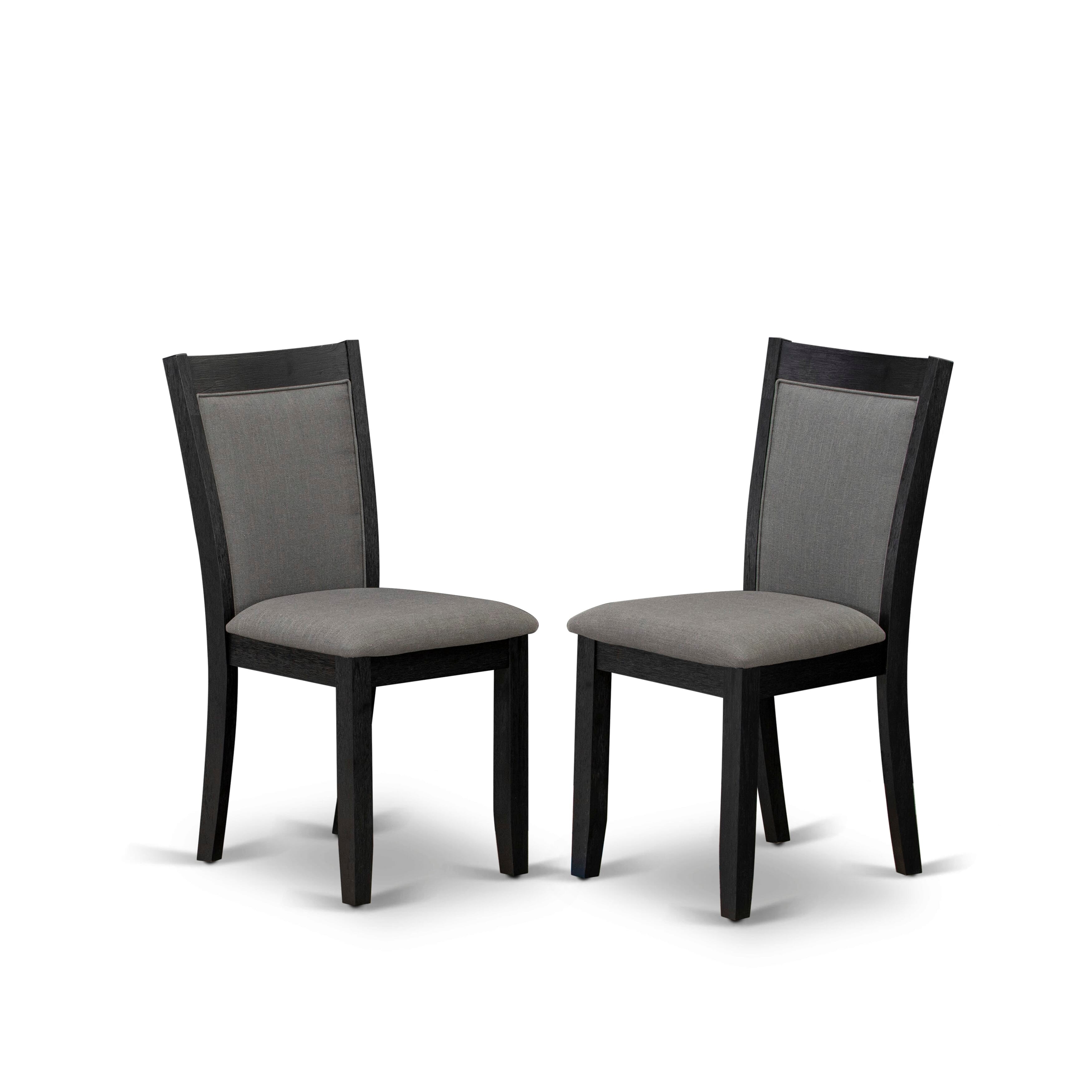 X12MZ-006-50 13-piece Xtenczar Dining Table Set a Rectangular Kitchen Table and 12 Dark Gotham Grey Linen Fabric Dining Chair, Wire Brushed Black
