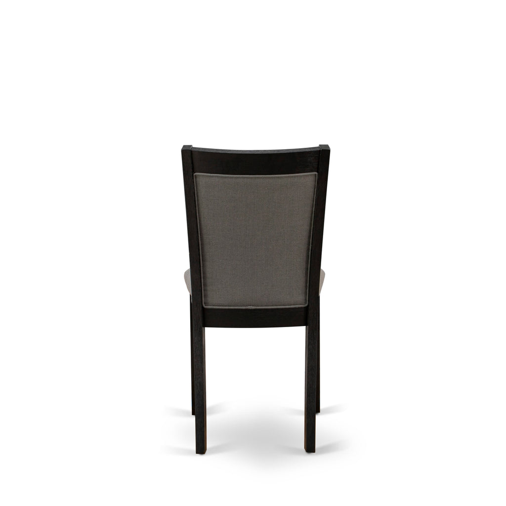 Luxe East West Furniture X02MZ-2C6-50 6-piece Dining Room Table Set a Rectangular Kitchen Table with a coffee Table and 2 wooden Benches and 2 Dark Gotham Grey Linen Fabric Dining Chair
