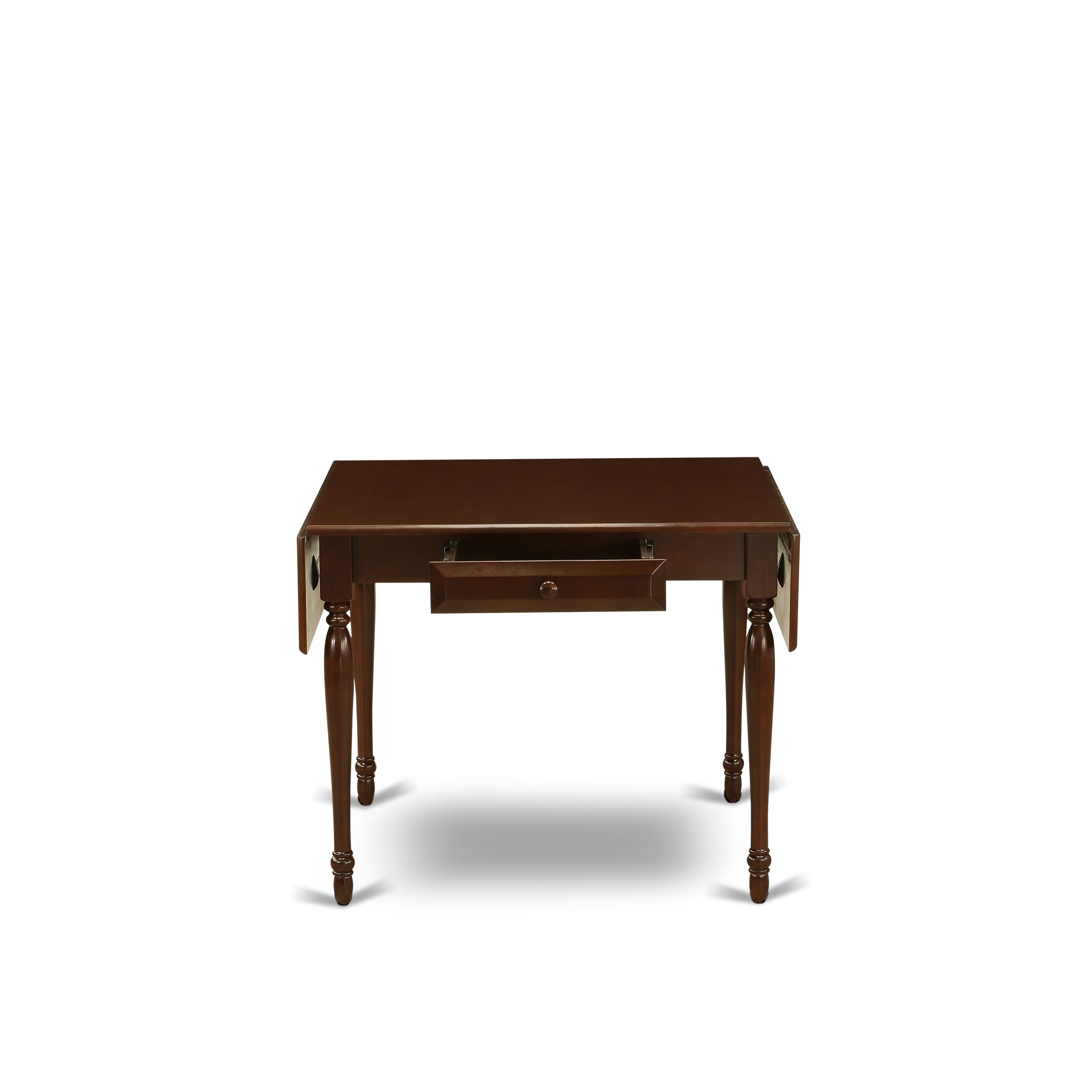 East West Furniture MZDA3-MAH-12 3 Piece Dinette Set Consists of a Rectangle Kitchen Table with Dropleaf and 2 Parson Dining Chairs, 36x54 Inch, Mahogany