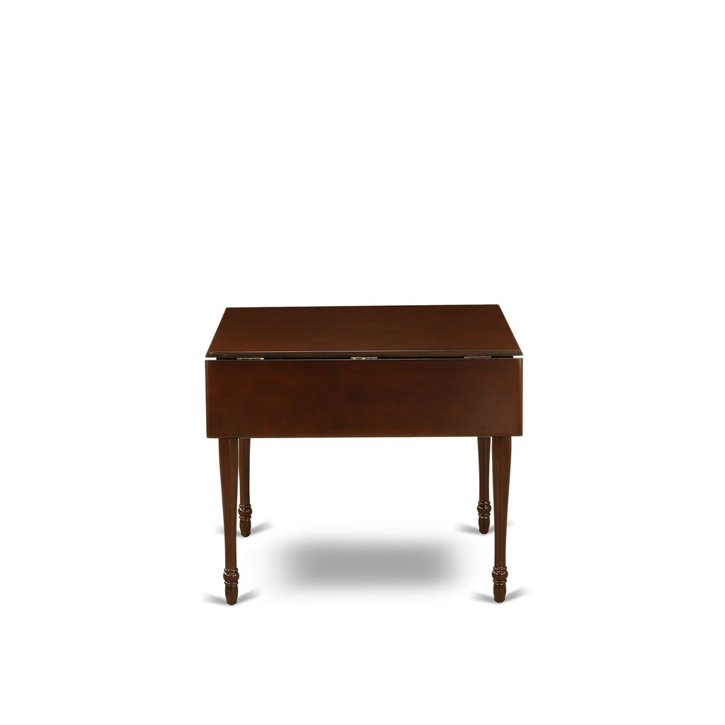 East West Furniture MZDA3-MAH-24 3 Piece Dining Table Set Consists of a Rectangle Kitchen Table with Dropleaf and 2 Padded Chairs, 36x54 Inch, Mahogany