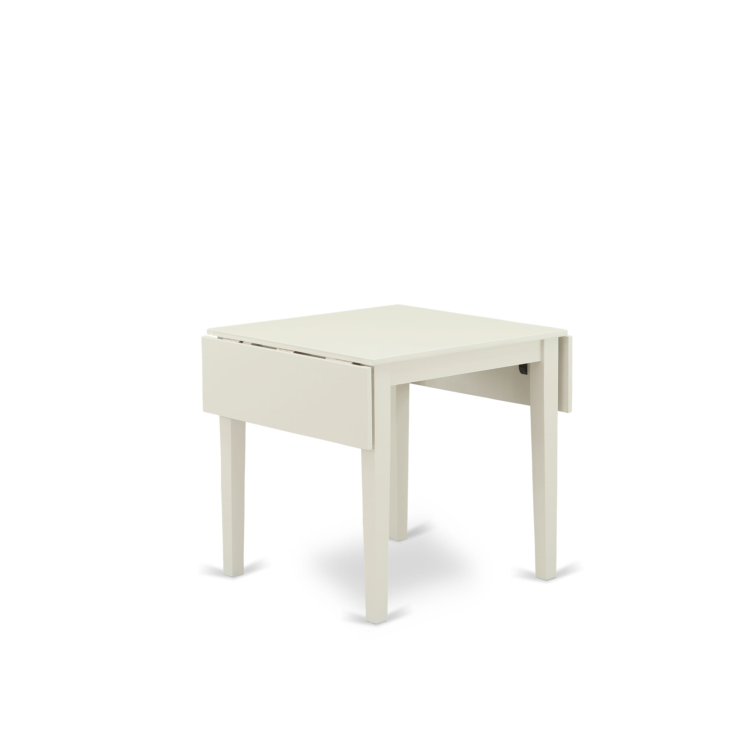 East West Furniture NDDA5-LWH-29 5 Piece Modern Dining Table Set Includes a Rectangle Kitchen Table with Dropleaf and 4 Padded Chairs, 30x48 Inch, linen white