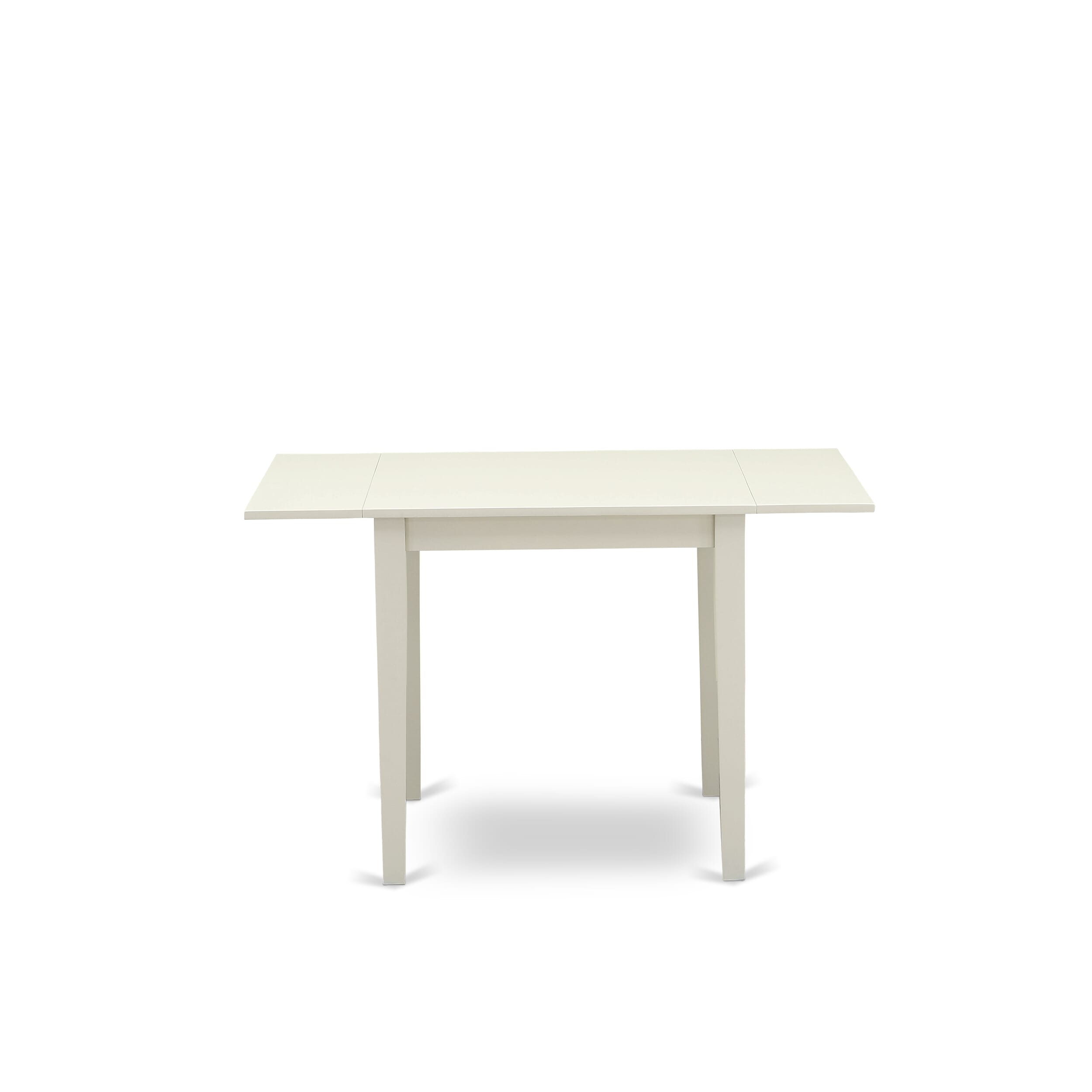 East West Furniture NDDA5-LWH-32 5 Piece Dining Table Set Includes a Rectangle Kitchen Table with Dropleaf and 4 Padded Chairs, 30x48 Inch, linen white