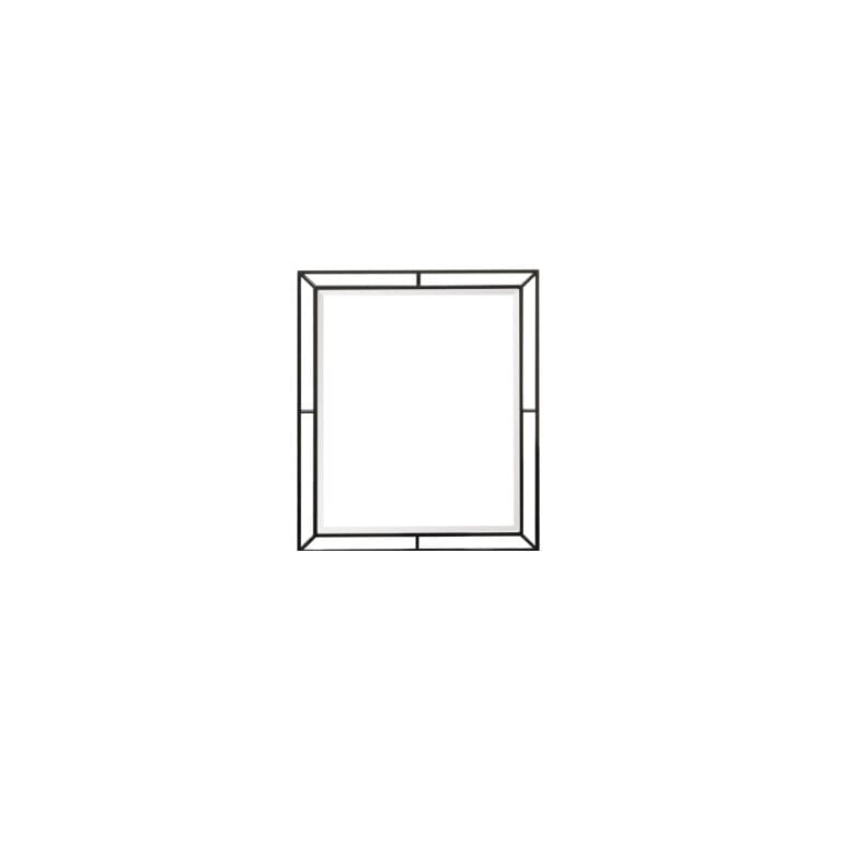 East West Furniture NEM-11 One Piece Nella Wooden Rectangular Mirror for Any Bedroom - Black Finish