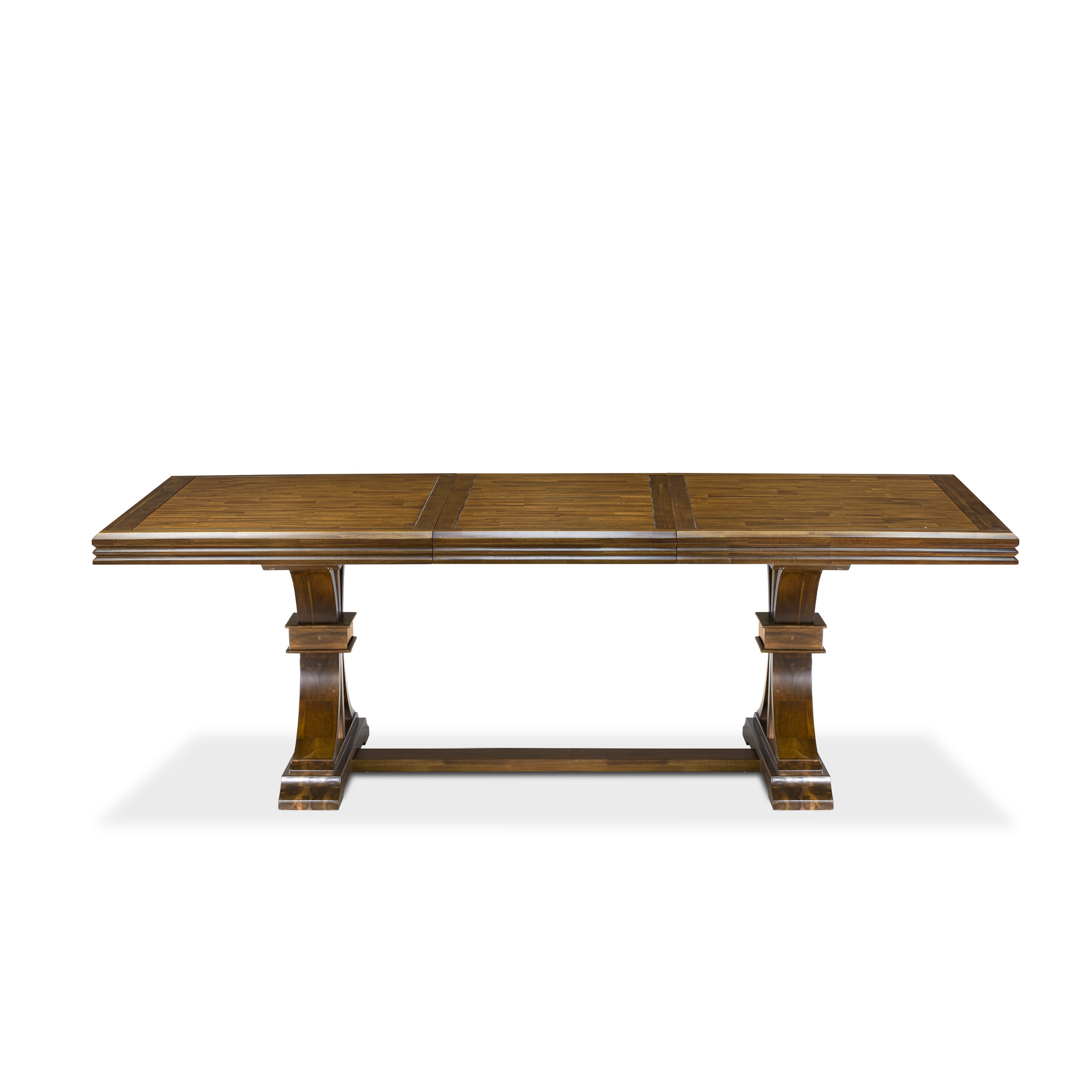 Luxe by East West Furniture NEVE5-AWA-24 5-piece Kitchen Table Set consists of a Dining Table and 4 Black Linen Fabric Kitchen Chairs with Button tufted Back - Antique Walnut Finish