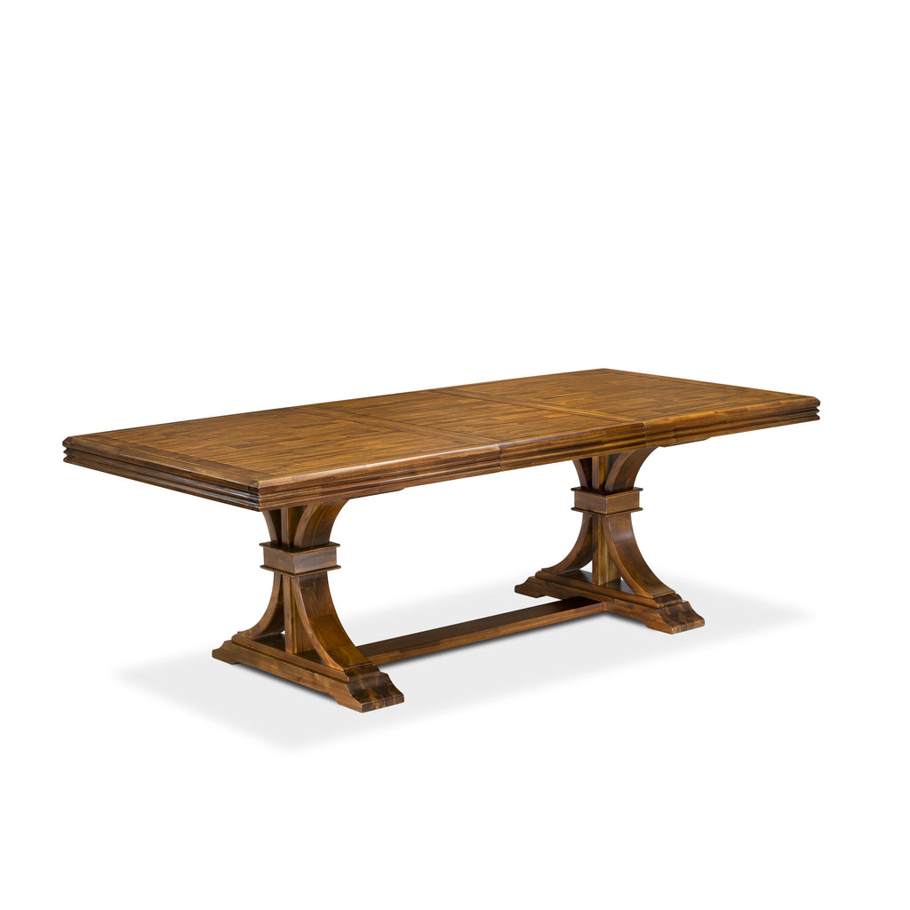 Luxe by East West Furniture NEDA9-AWA-24 9 Pieces Dining Table Set Includes a Rectangle Table and 8 Black Linen fabric Dining Chairs, Antique Walnut