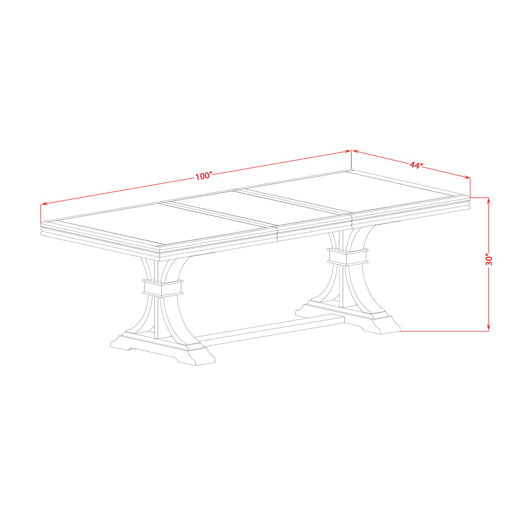 Luxe by East West Furniture NELA7-AWA-05 7 Pieces Modern Dining table set consists of a Rectangular Dining Table and 6 Grey Linen Fabric Modern Dining Chairs, Antique Walnut finish