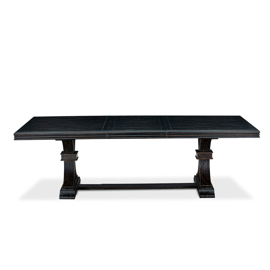 Luxe by East West Furniture - NET-SBB-TP - a Mid-Century Kitchen Table with Removable Rectangular tabletop – Sand Blasting Black Finish